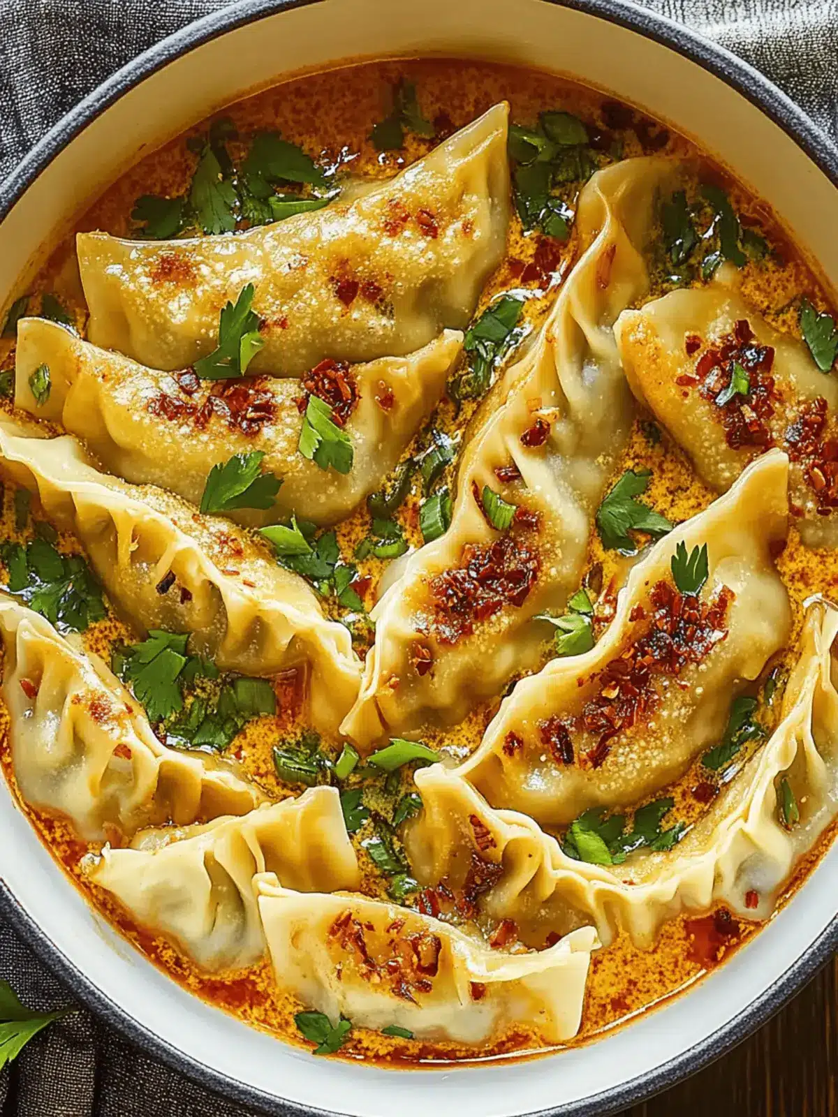 Savory Baked Potstickers with Thai Curry Sauce Surprise 3 Baked Potstickers with Thai Curry Sauce