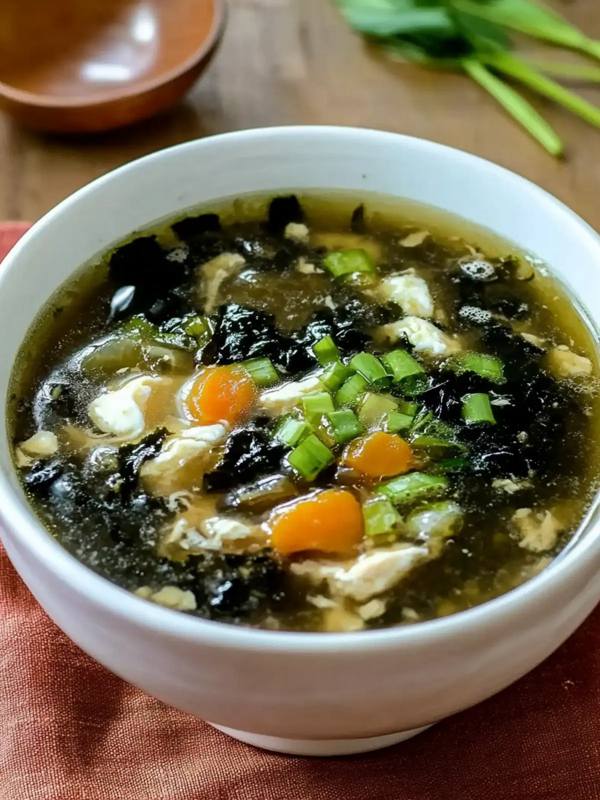 Seaweed Egg Drop Soup - A Nutritious Chinese Delight 3 Seaweed Egg Drop Soup- Chinese
