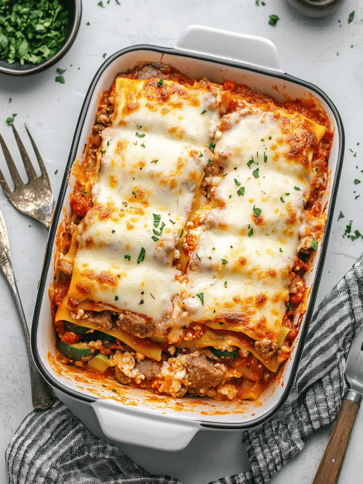 Delicious Beef & Veggie Lasagna with Cottage Cheese Magic 3 Beef & Veggie Lasagna (with cottage cheese)