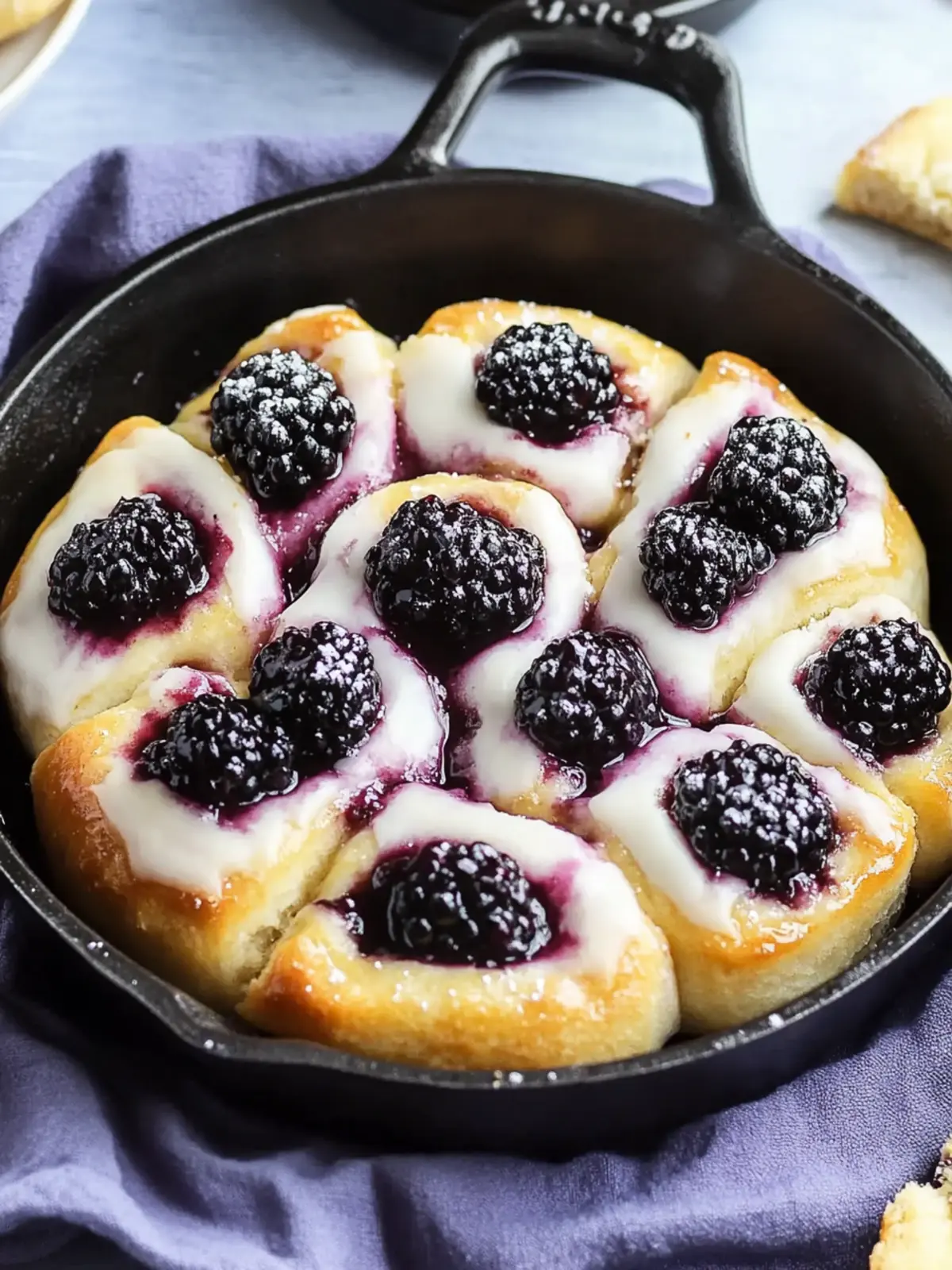 Skillet Blackberry Sweet Rolls: Easy Treats for Cozy Mornings 2 Skillet Blackberry Sweet Rolls