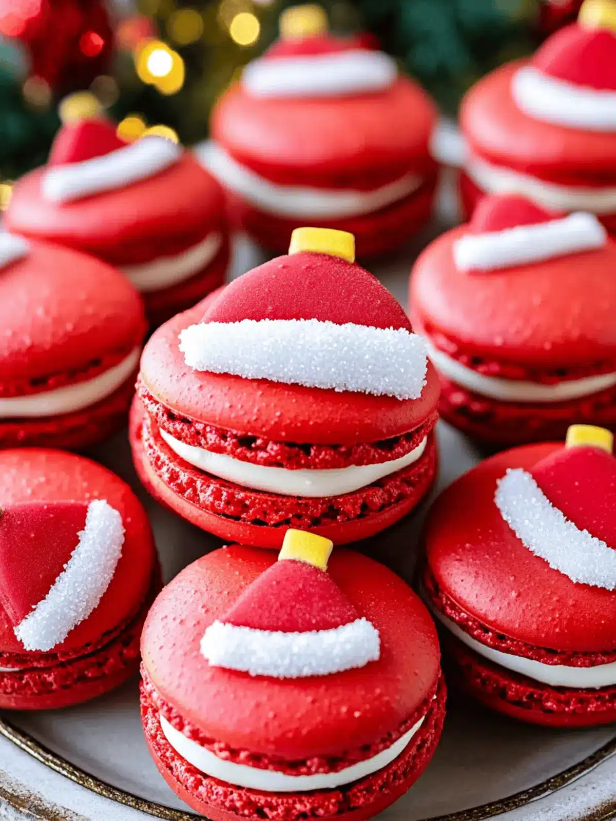 Santa Claus Macarons with Sugar Cookie Buttercream Delight 4 Santa Claus Macarons