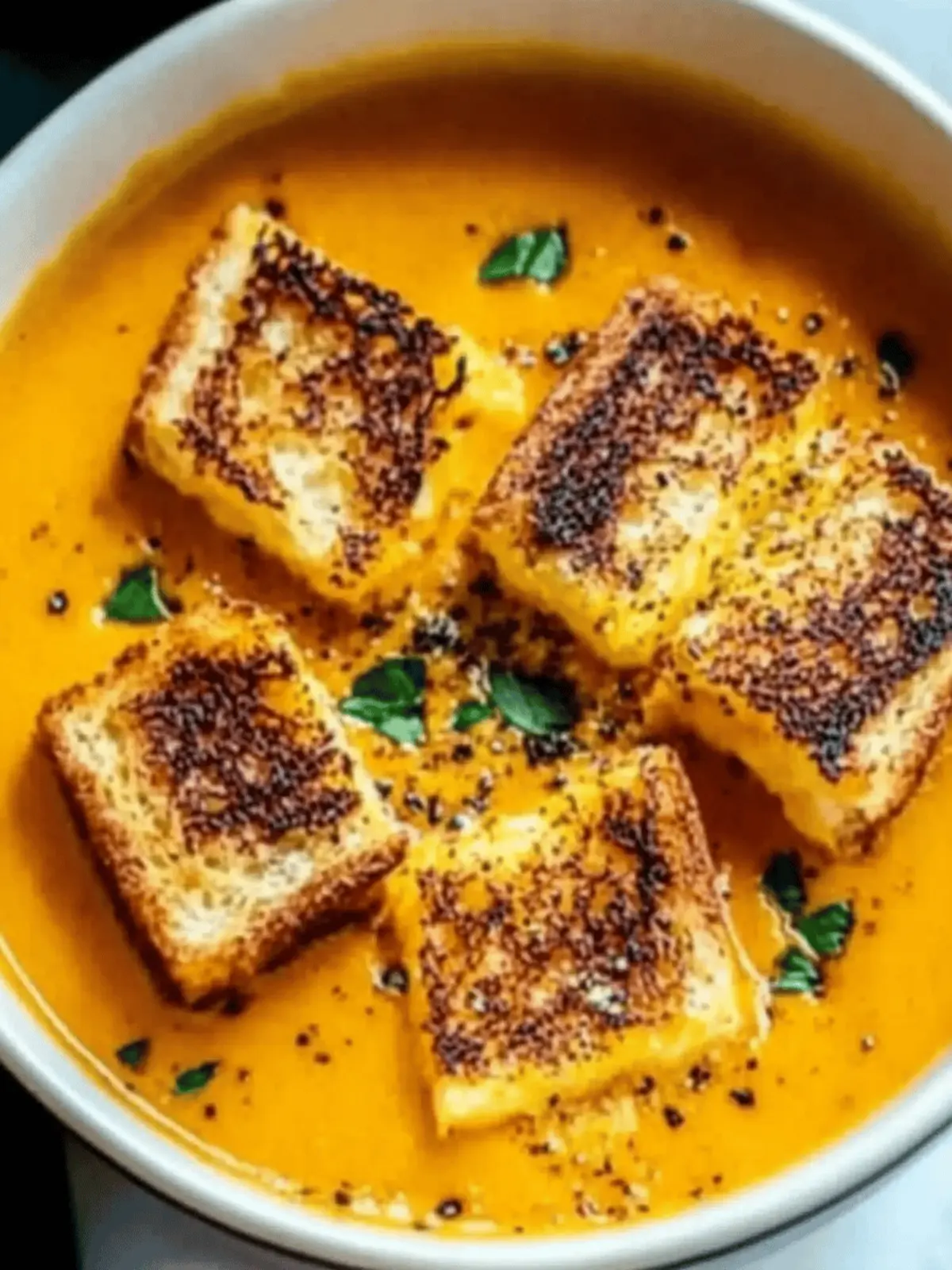 Delicious Spicy Pumpkin Soup with Grilled Cheese Croutons 3 Spicy Pumpkin Soup with Grilled Cheese Croutons