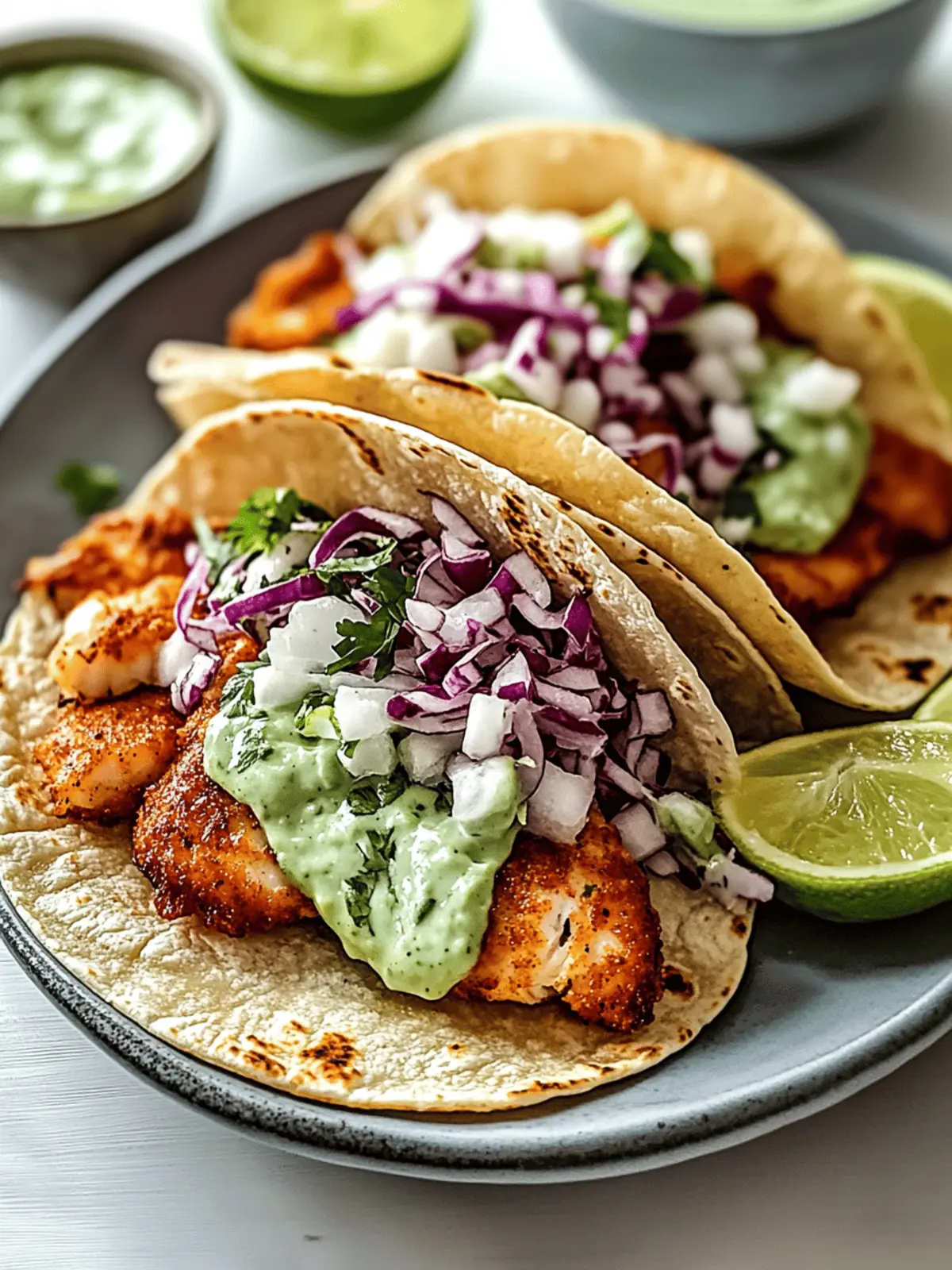 Irresistible Baja Fish Tacos with Avocado Crema Recipe 2 Baja Fish Tacos with Avocado Crema