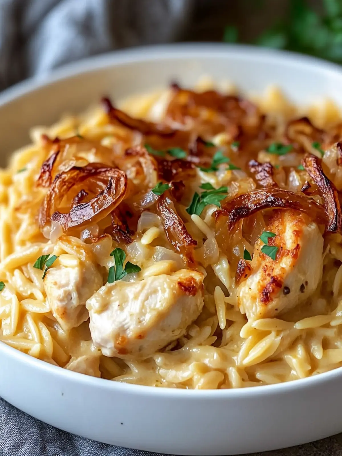 French Onion Chicken Orzo Casserole: Comfort in Every Bite 4 French Onion Chicken Orzo Casserole