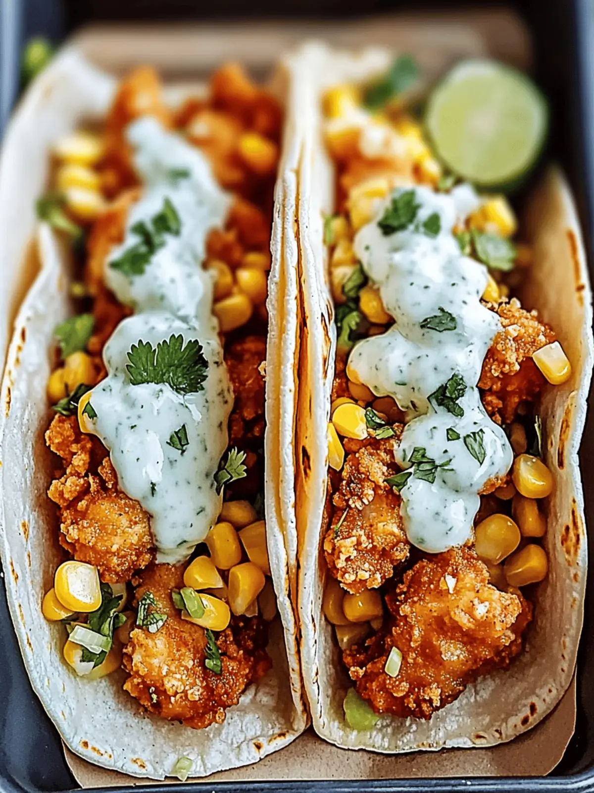 Satisfy Your Cravings: Fried Chicken Street Corn Tacos with Zesty Ranch 2 Fried Chicken Street Corn Tacos with Zesty Ranch
