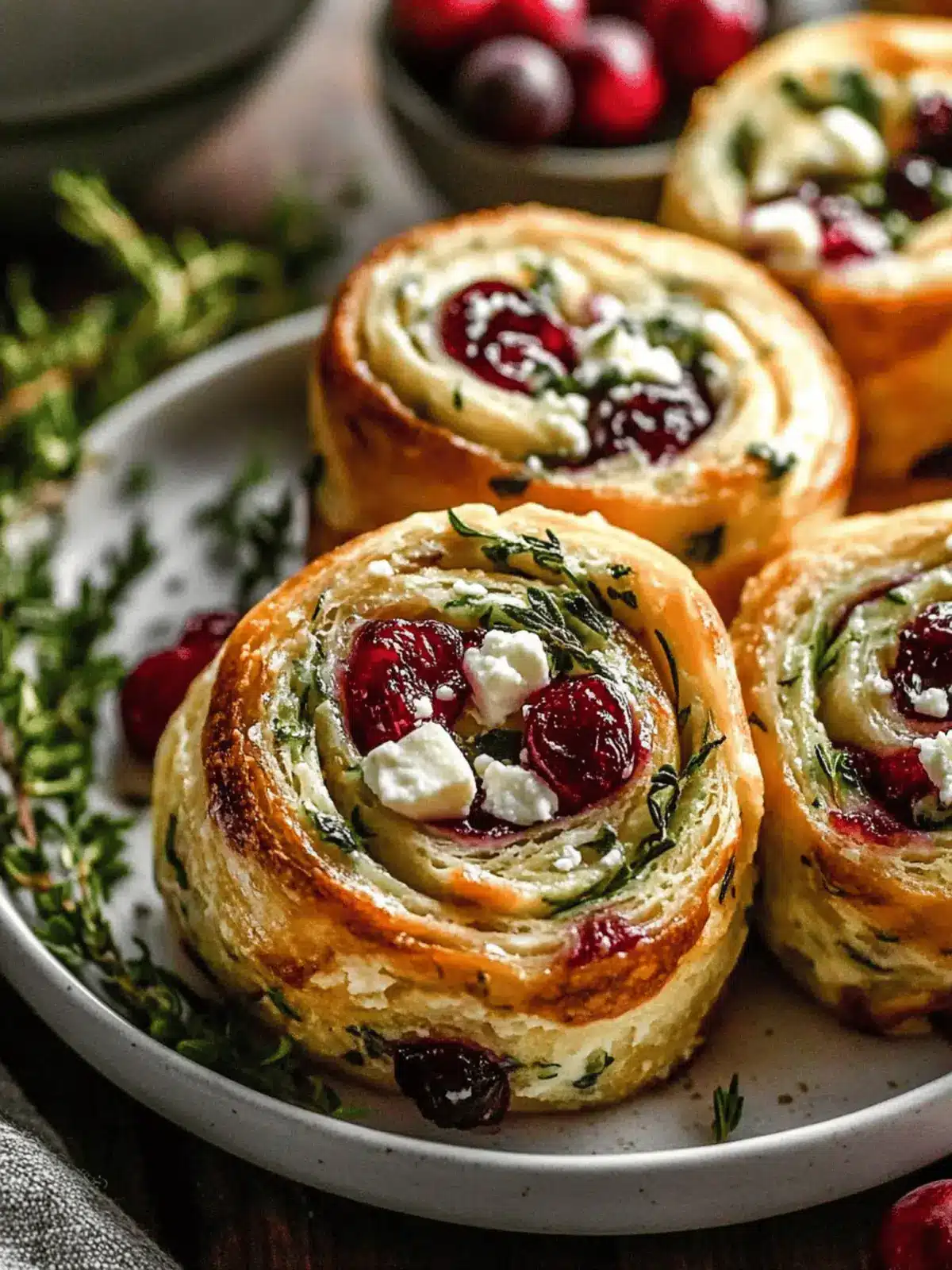 Festive Cranberry Cream Cheese Pinwheels with Feta & Herbs 2 Cranberry Cream Cheese Pinwheels with Feta & Herbs