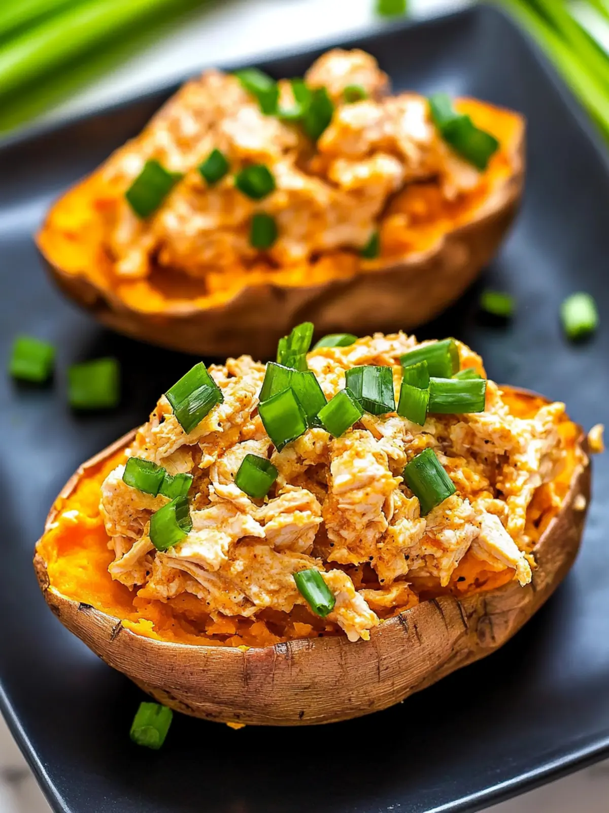 Low Carb Buffalo Chicken Stuffed Sweet Potatoes You ll Adore 4 Low Carb Buffalo Chicken Stuffed Sweet Potatoes
