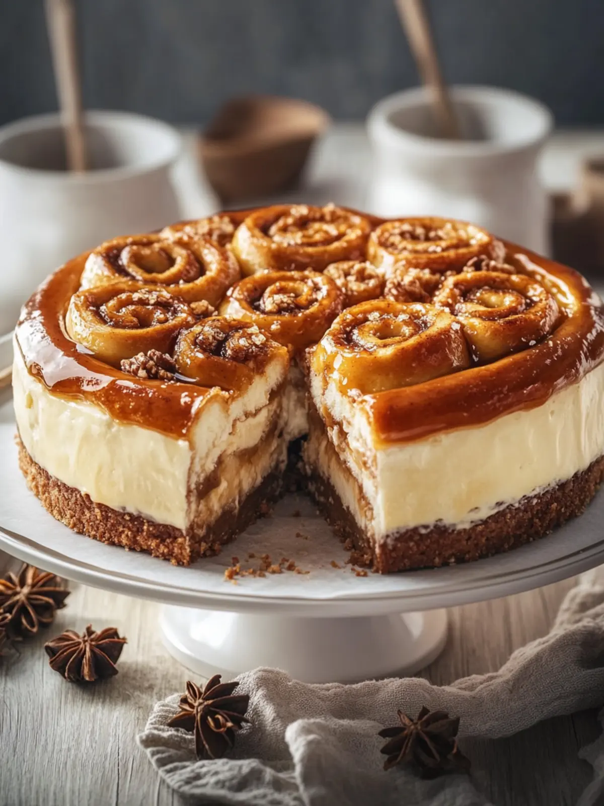 Cinnamon Roll Honeybun Cheesecake: Your New Favorite Indulgence 2 CINNAMON ROLL HONEYBUN CHEESECAKE