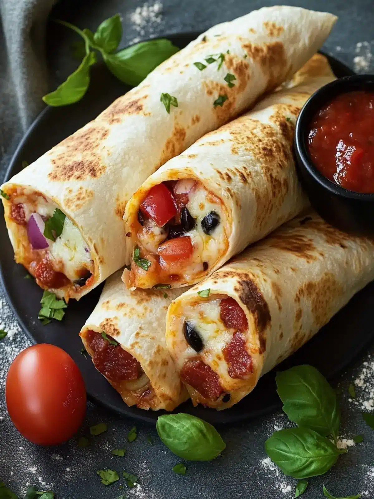 Delicious Pizza Burritos: Customizable Cheesy Goodness! 2 Pizza Burritos