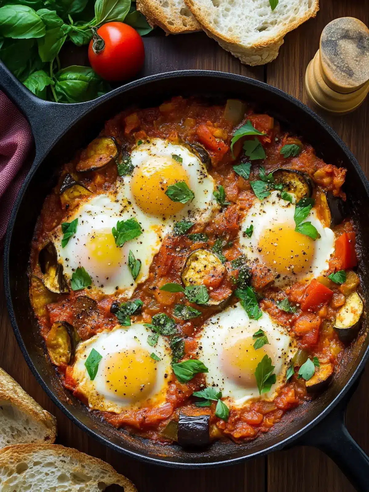 Spicy Eggplant Shakshuka: A One-Pan Flavorsome Delight 3 Spicy Eggplant Shakshuka