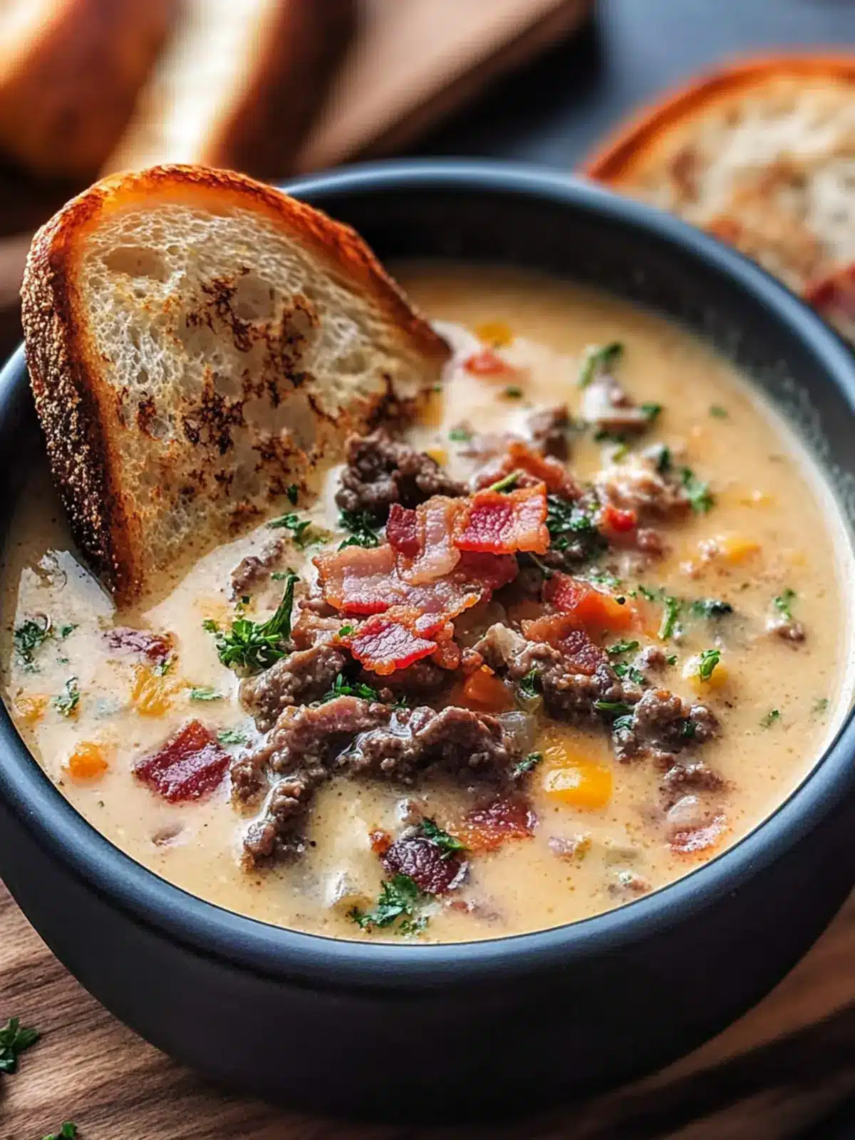 One-Pot Philly Cheesesteak Soup with Bacon and Cheesy Toast Bliss 2 One-Pot Philly Cheesesteak Soup with Bacon and Cheesy Toast