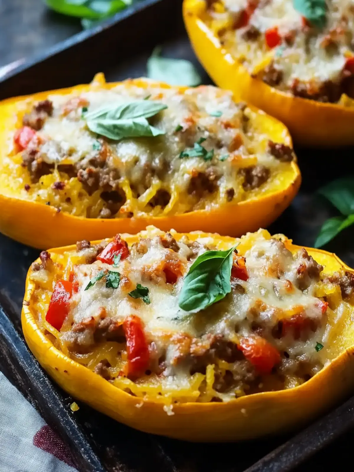 Sausage and Peppers Spaghetti Squash Casserole Made Guilt-Free 3 Sausage and Peppers Spaghetti Squash Casserole
