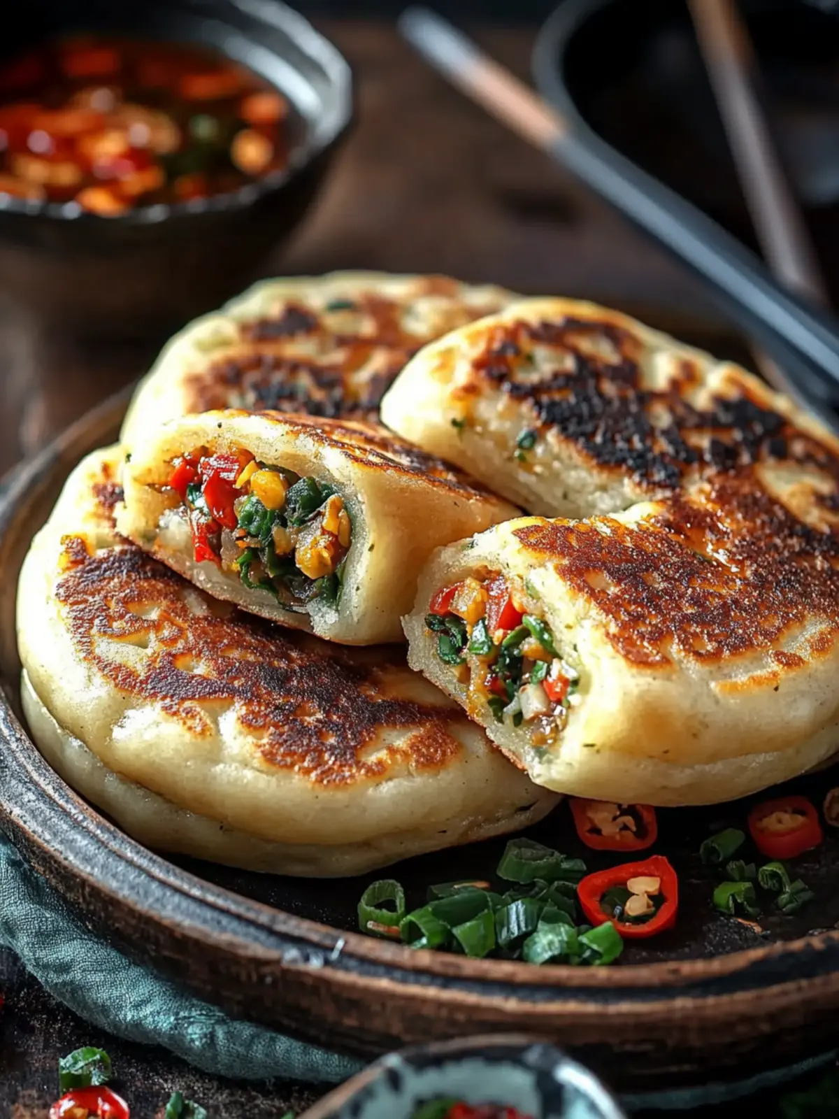 Delicious Chinese-Style Savoury Stuffed Pancakes Made Easy 2 Chinese-Style Savoury Stuffed Pancakes