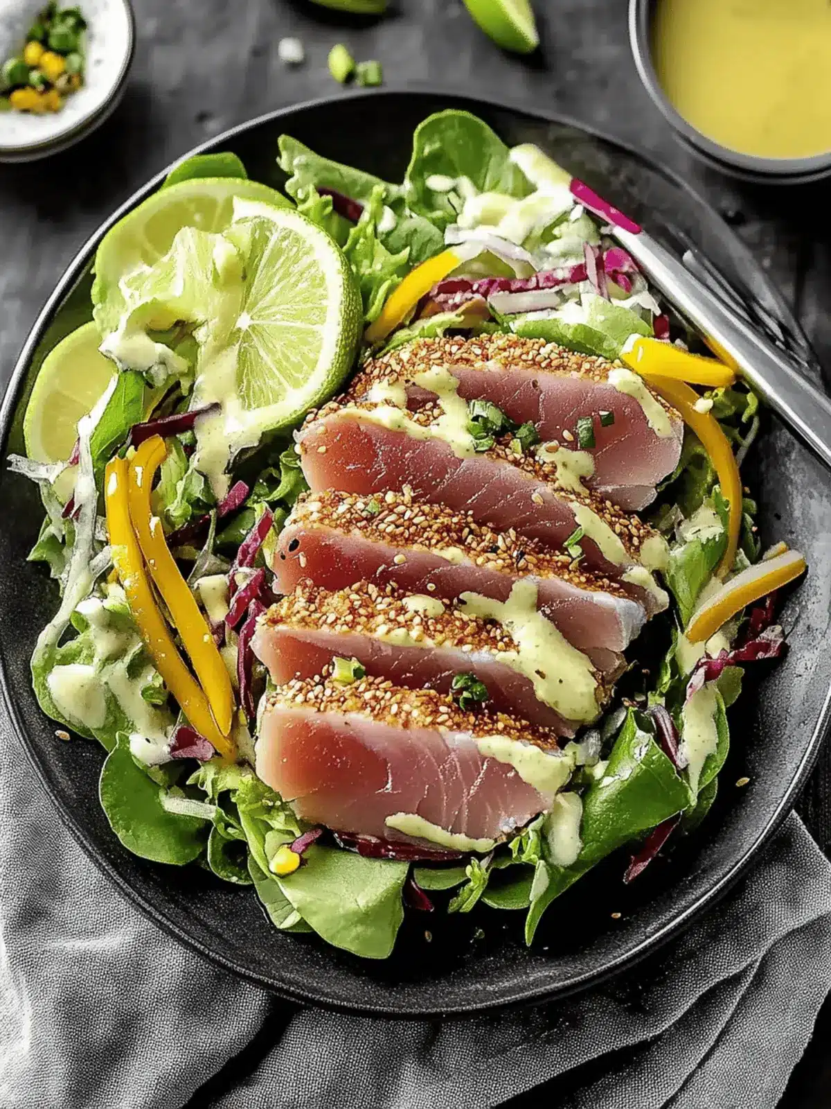 Savory Sesame Crusted Ahi Salad with Zesty Ginger Lime Twist 3 Savory Sesame Crusted Ahi Salad with Zesty Ginger Lime Twist