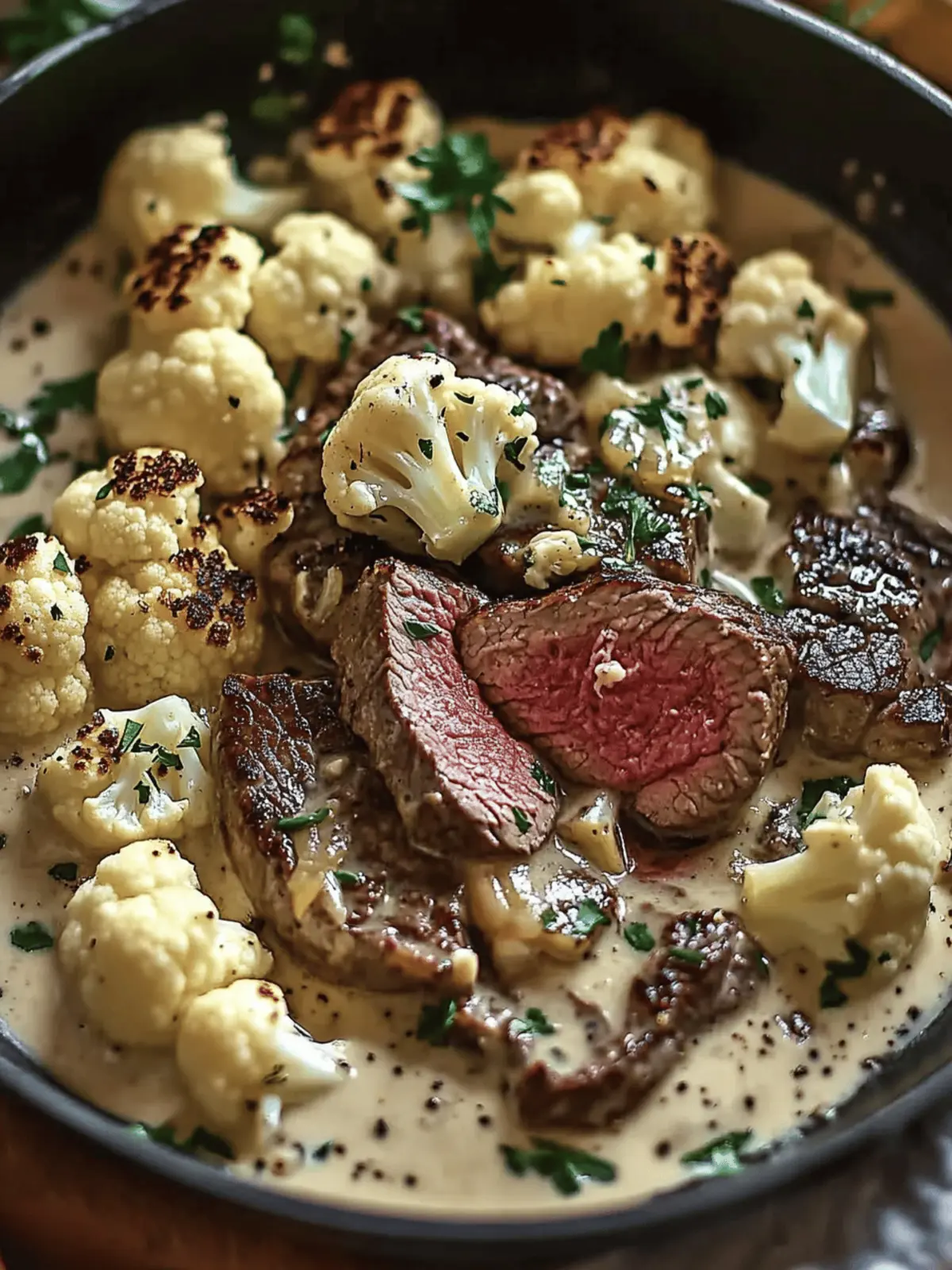 Savory Steak and Cauliflower in Cream Sauce for Quick Comfort 3 Savory Steak and Cauliflower in Cream Sauce