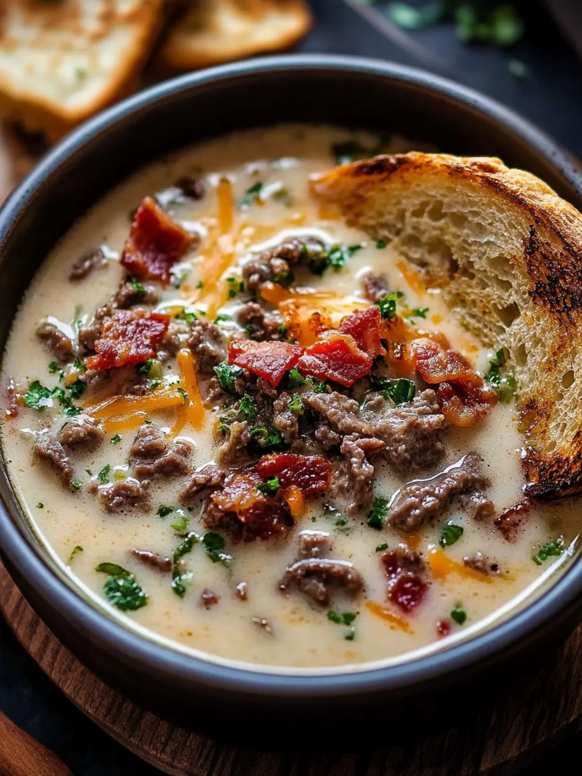 One-Pot Philly Cheesesteak Soup with Bacon and Cheesy Toast Bliss 4 One-Pot Philly Cheesesteak Soup with Bacon and Cheesy Toast