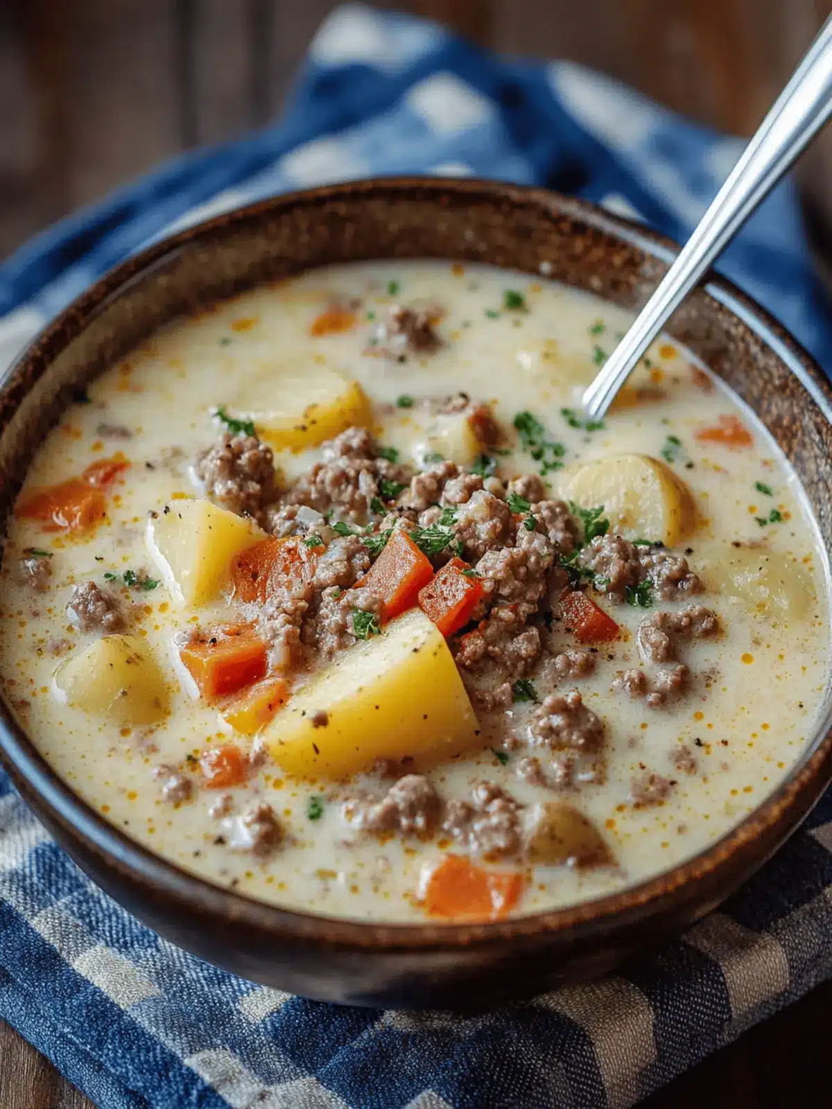 Crockpot Creamy Potato & Hamburger Soup for Cozy Nights 2 Crockpot Creamy Potato & Hamburger Soup
