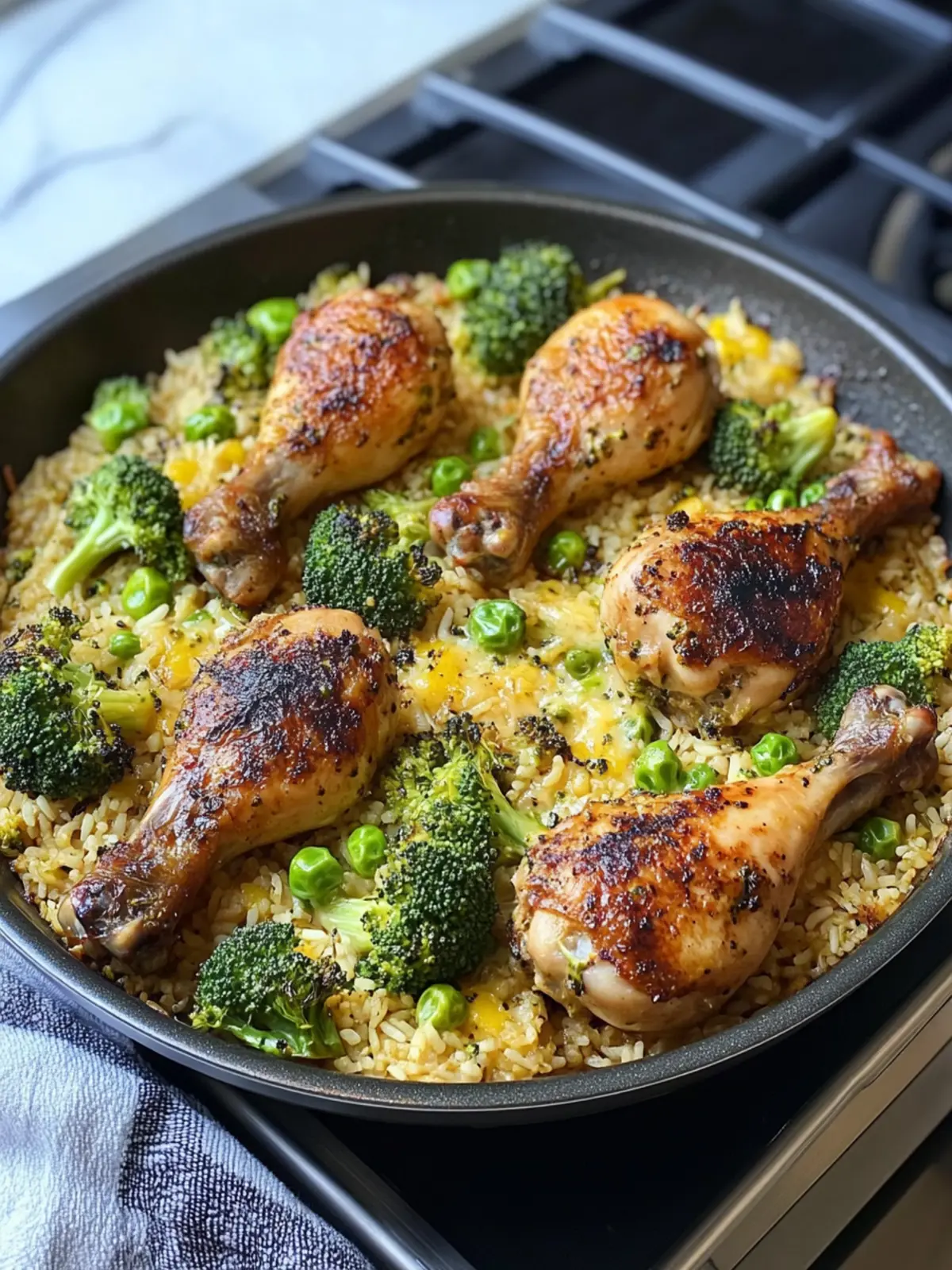 One-Pan Chicken Drumsticks with Broccoli & Cheese Rice Magic 2 One pan chicken drumsticks with broccoli & cheese rice