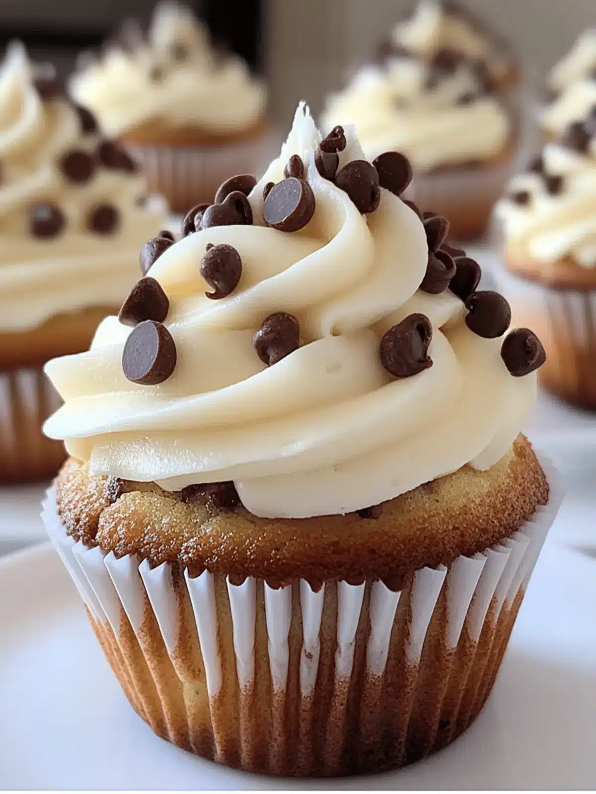 Chocolate Chip Cupcakes with Frosting for Sweet Bliss Time 4 Chocolate Chip Cupcakes with Frosting for Sweet Bliss!