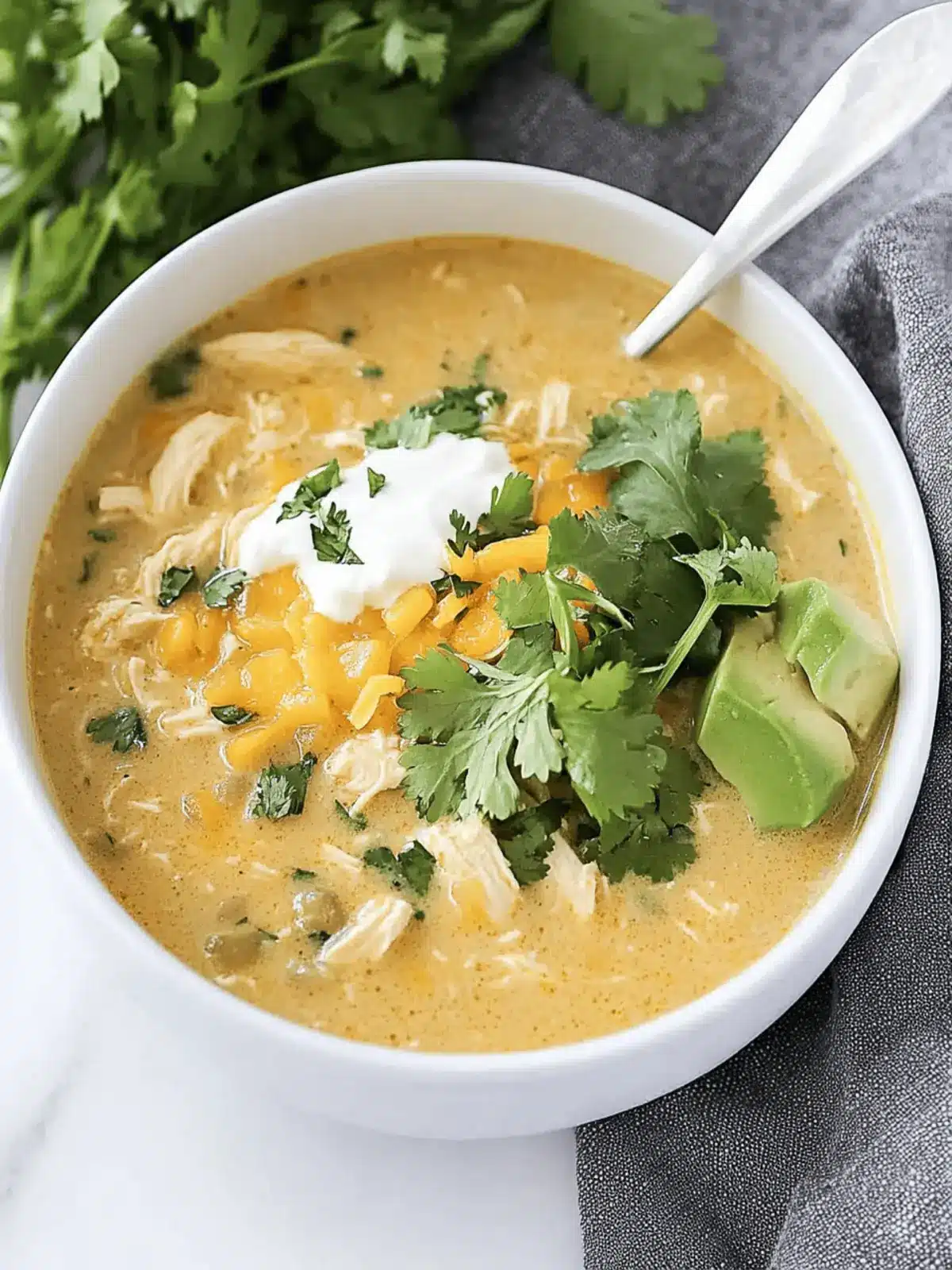 Creamy Green Chile Chicken Enchilada Soup for Busy Nights 2 Green Chile Chicken Enchilada Soup