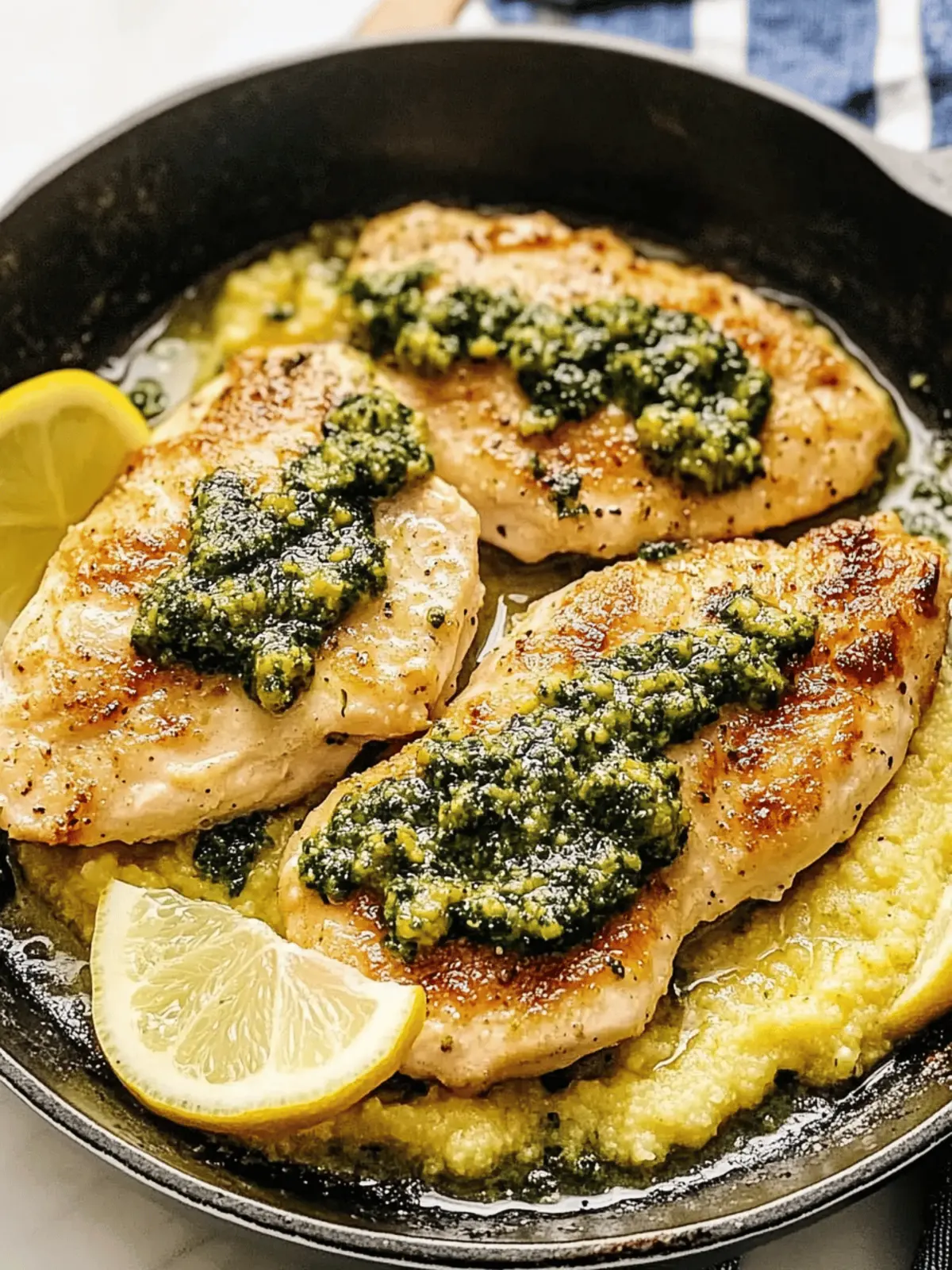 Lemon Butter Chicken Piccata with Pesto Polenta Bliss Delight 4 Lemon Butter Chicken Piccata with Pesto Polenta Bliss