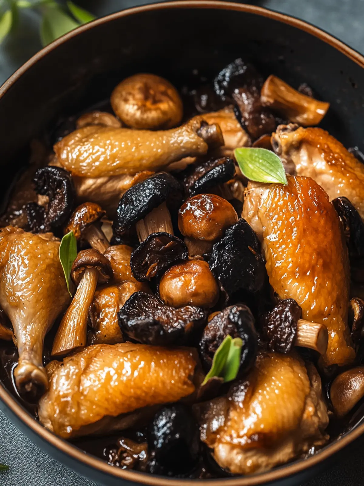 Savory Braised Chicken with Mushrooms & Lily Flowers Delight 3 Braised Chicken with Mushrooms, Black Fungus and Lily Flowers