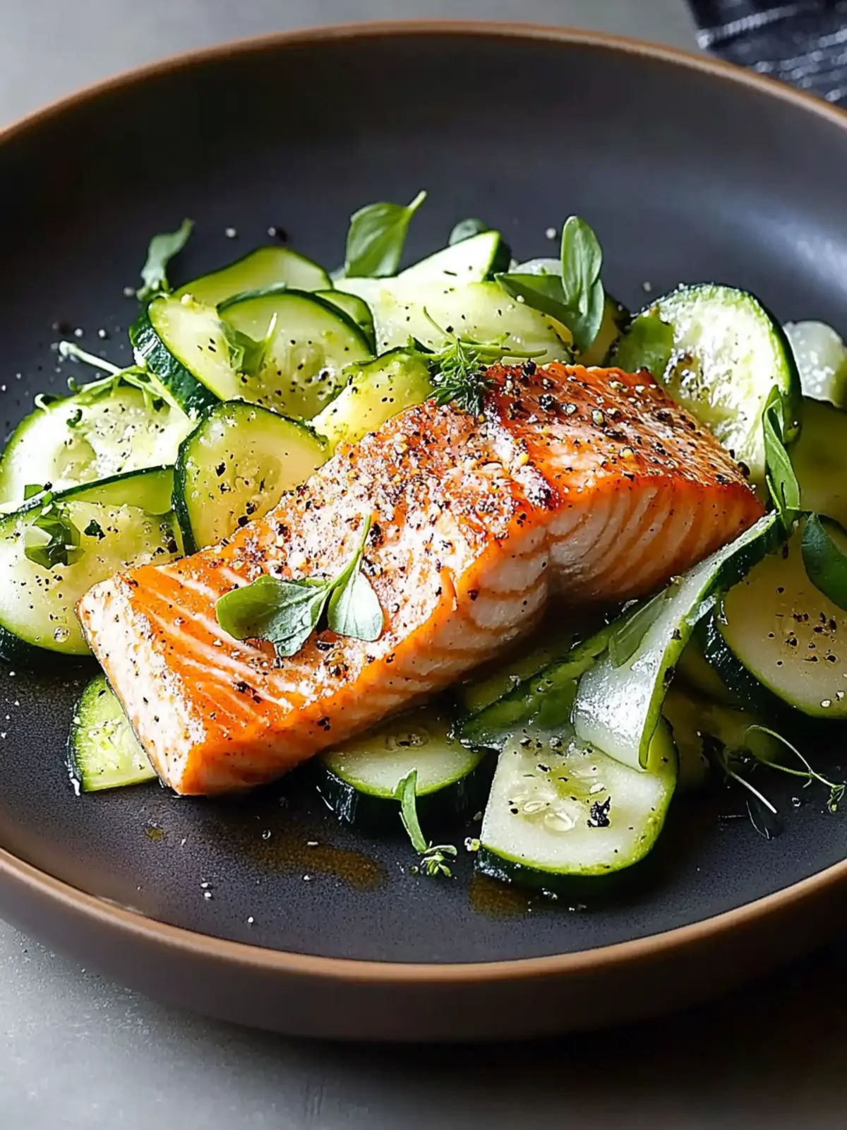 Delicious Hot Smoked Salmon with Zucchini Salad Recipe 2 Hot Smoked Salmon with Zucchini Salad