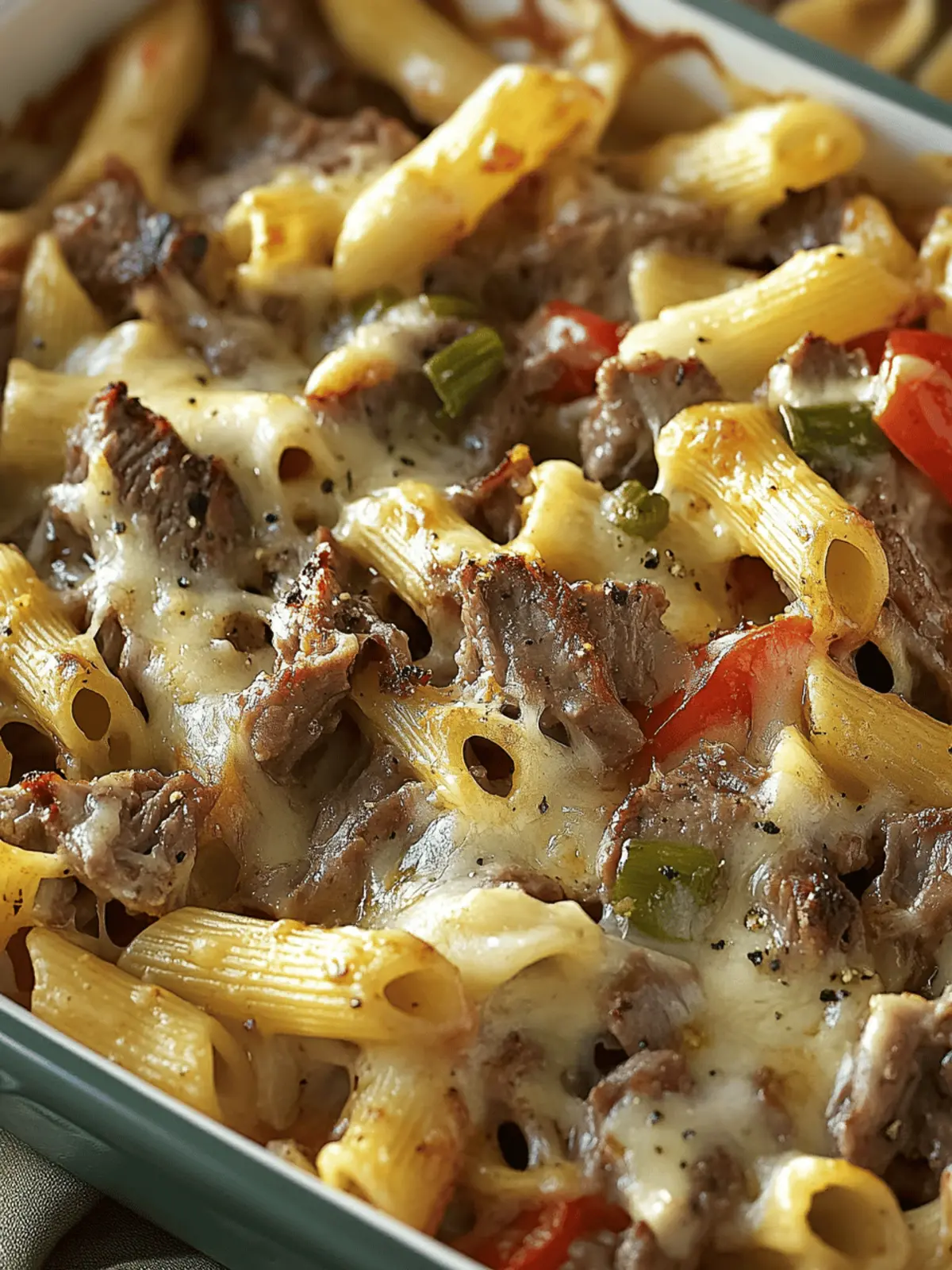 Crockpot Philly Cheese Steak Pasta Casserole: Comfort in Every Bite 2 Crockpot Philly Cheese Steak Pasta Casserole