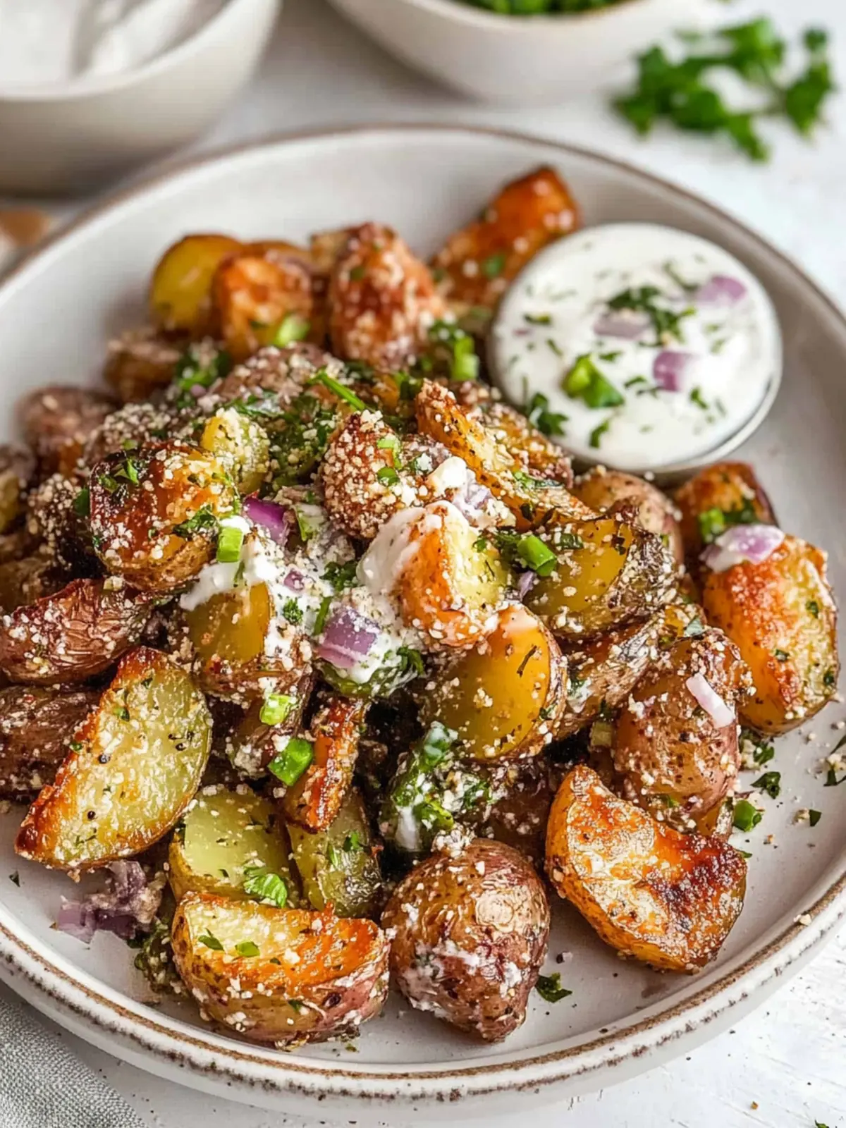 Crispy Pickle Potatoes with Herbed Yoghurt for Flavor Lovers 3 Crispy Pickle Potatoes With Herbed Yoghurt