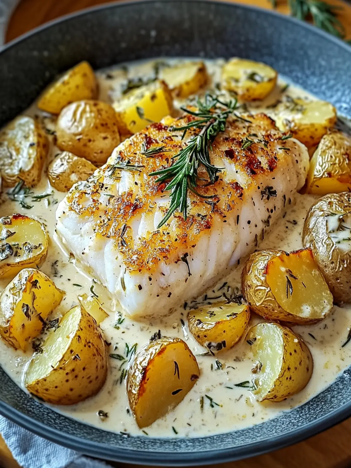 Cod and Potatoes in Rosemary Cream Sauce for Cozy Dinners 4 Cod and Potatoes in Rosemary Cream Sauce