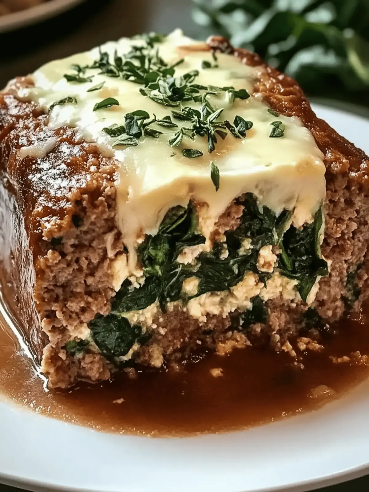 Stuffed Meatloaf with Spinach and Feta: Swiss Cheese Delight! 2 Stuffed Meatloaf with Spinach and Feta Melted Swiss Cheese