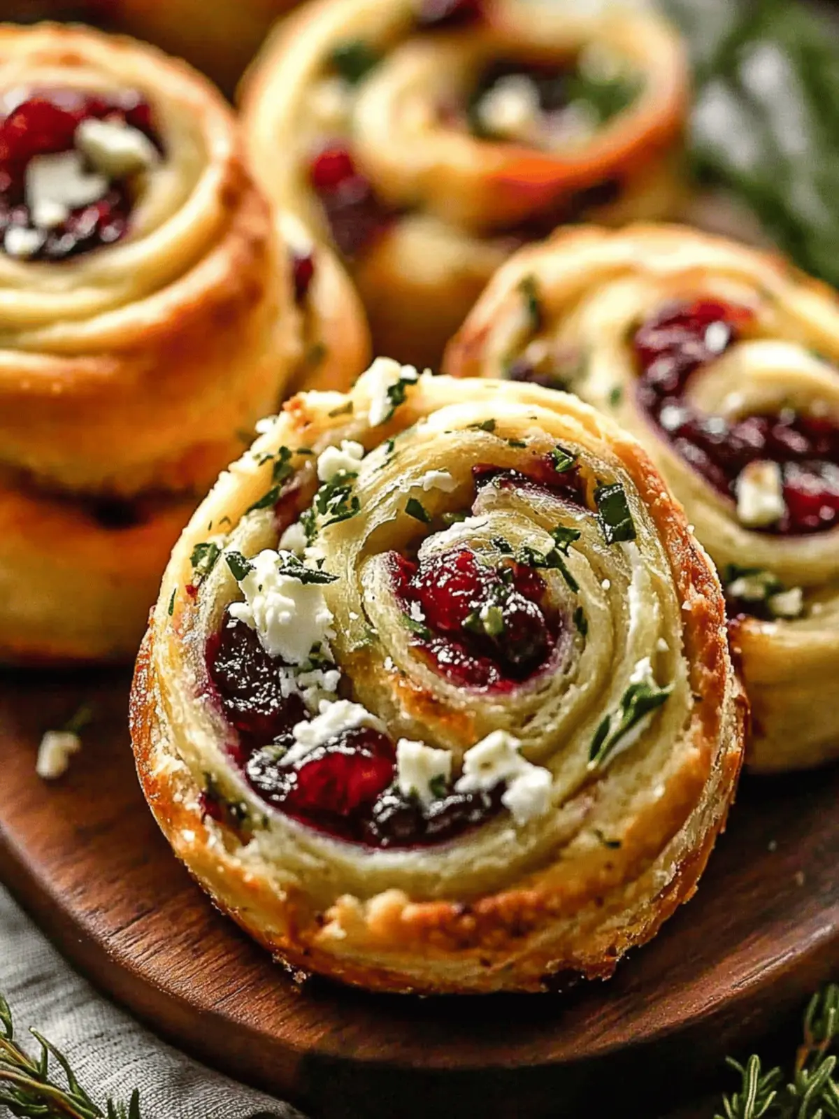 Festive Cranberry Cream Cheese Pinwheels with Feta & Herbs 3 Cranberry Cream Cheese Pinwheels with Feta & Herbs