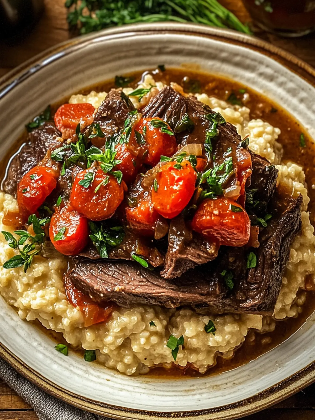 Italian Inspired Pot Roast and Creamy Risotto Dinner Delight 2 Italian Inspired Pot Roast and Risotto Dinner