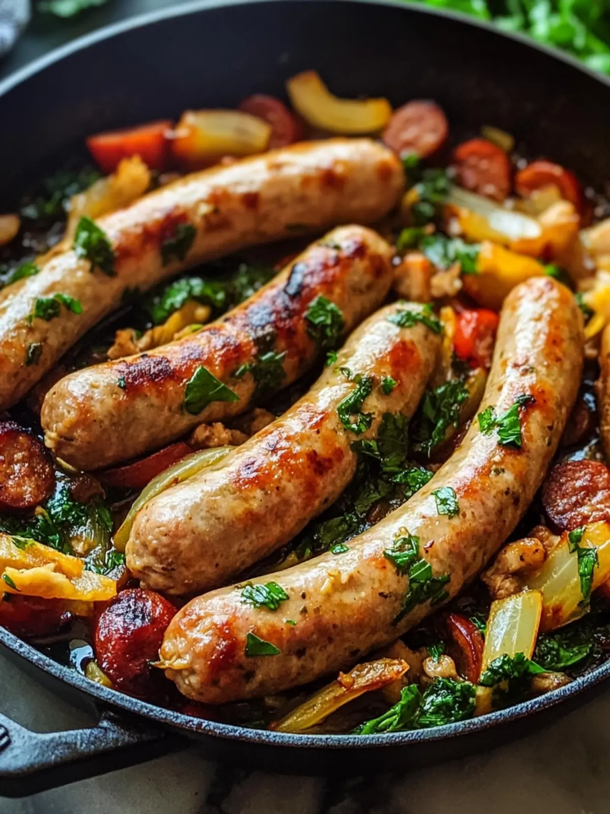 One Skillet Chicken Sausage Dinner in Just 20 Minutes 4 One Skillet Chicken Sausage Dinner
