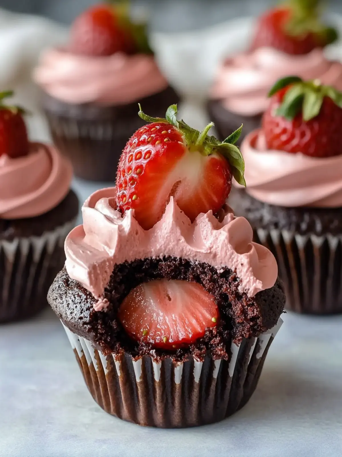 Chocolate Dipped Strawberry Cupcakes for Sweet Celebrations 4 Chocolate Dipped Strawberry Cupcakes