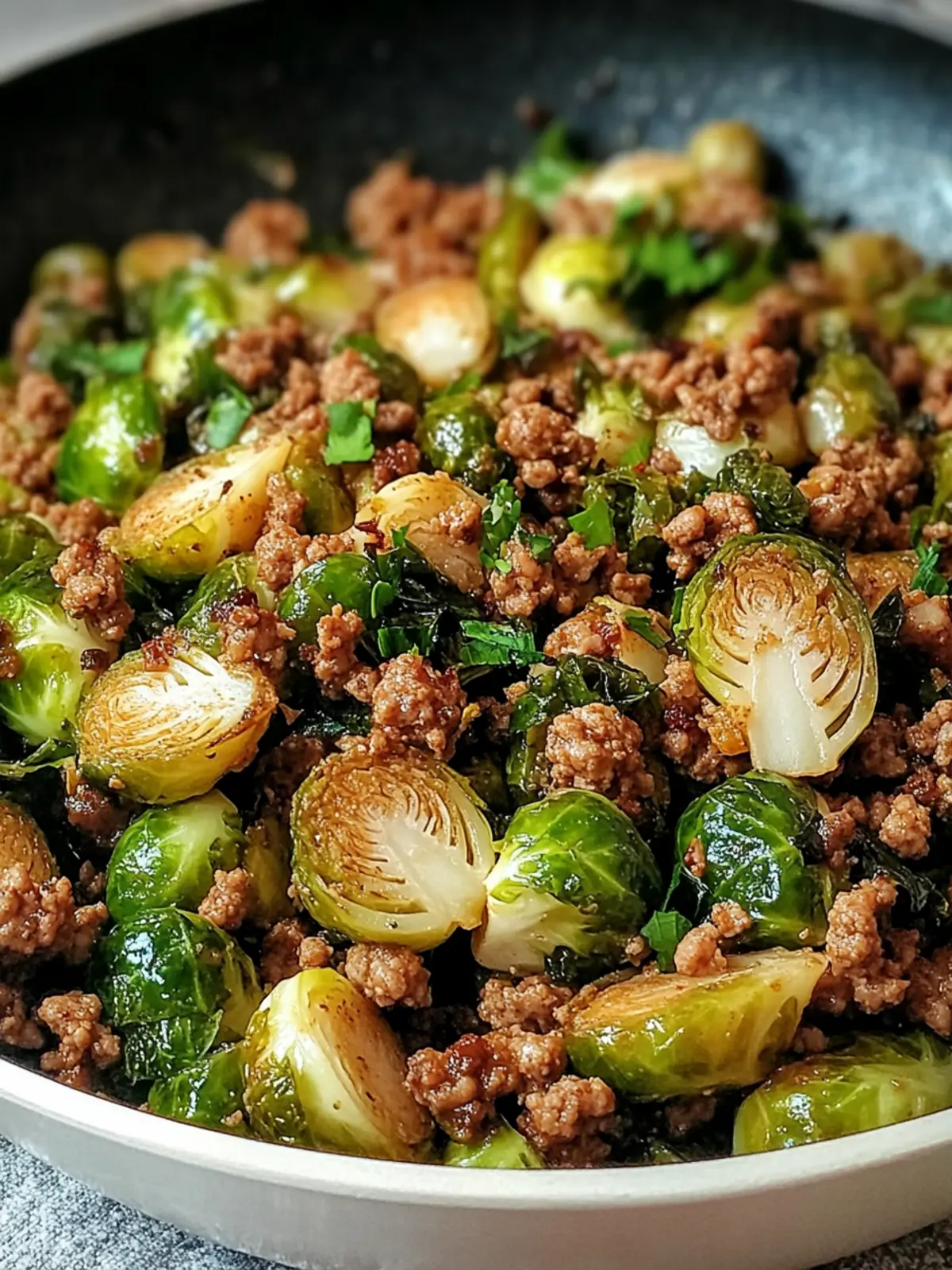 Hearty Brussels Sprouts Ground Turkey Skillet in 25 Minutes 4 Brussels Sprouts Ground Turkey Skillet