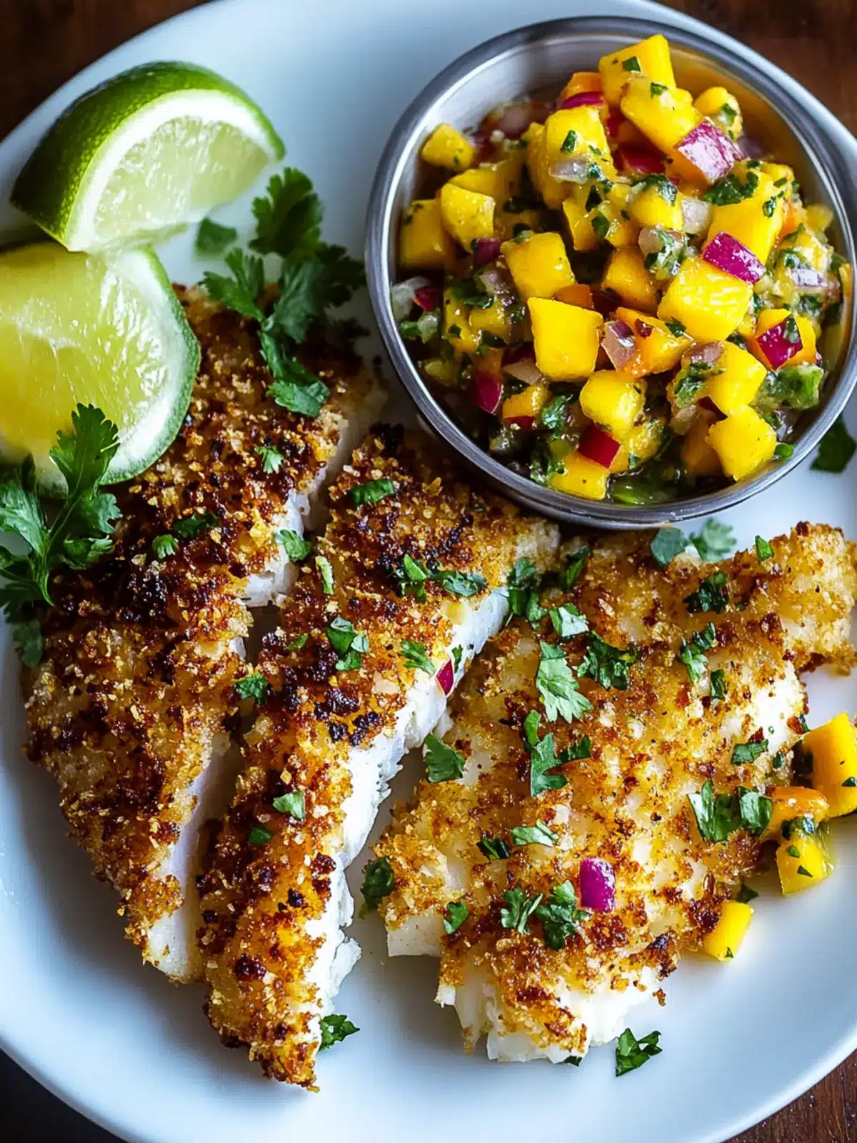 Coconut Crusted Fish with Mango Salsa for a Tropical Escape 2 Coconut Crusted Fish with Mango Salsa