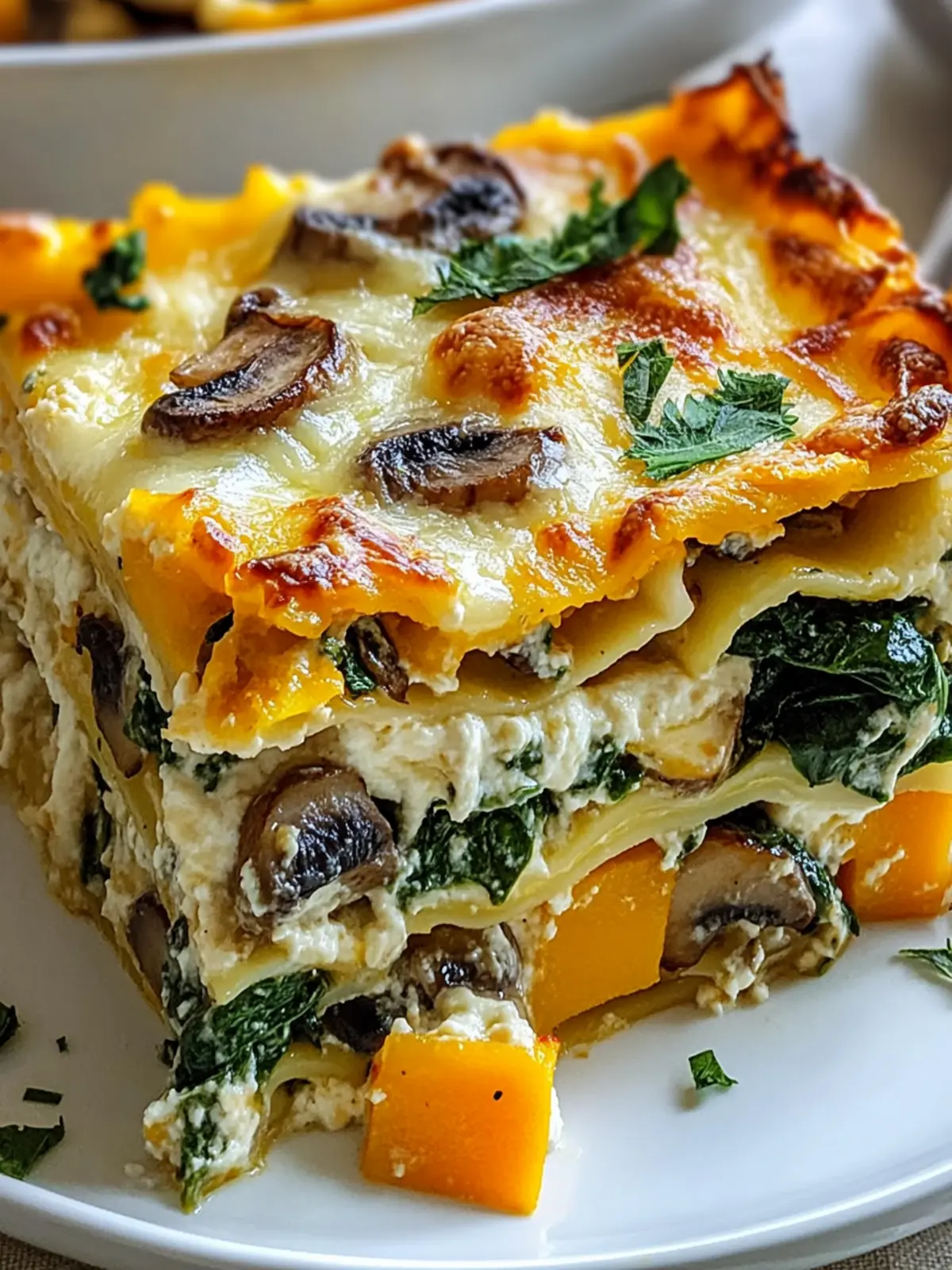 Mouthwatering Butternut Squash Spinach Mushroom Lasagna Delight 4 Butternut Squash Spinach Mushroom Lasagna