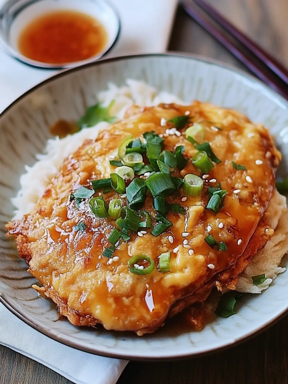 Crispy Chicken Egg Foo Young with Flavor-Packed Gravy 3 Chicken Egg Foo Young
