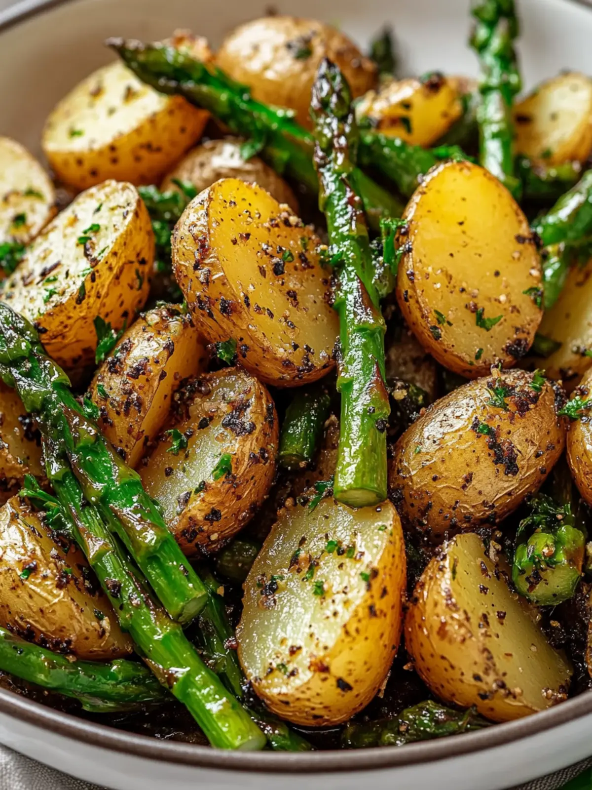 One-Pan Garlic Potatoes & Asparagus for Easy Dinner Bliss 3 One-Pan Garlic Potatoes & Asparagus