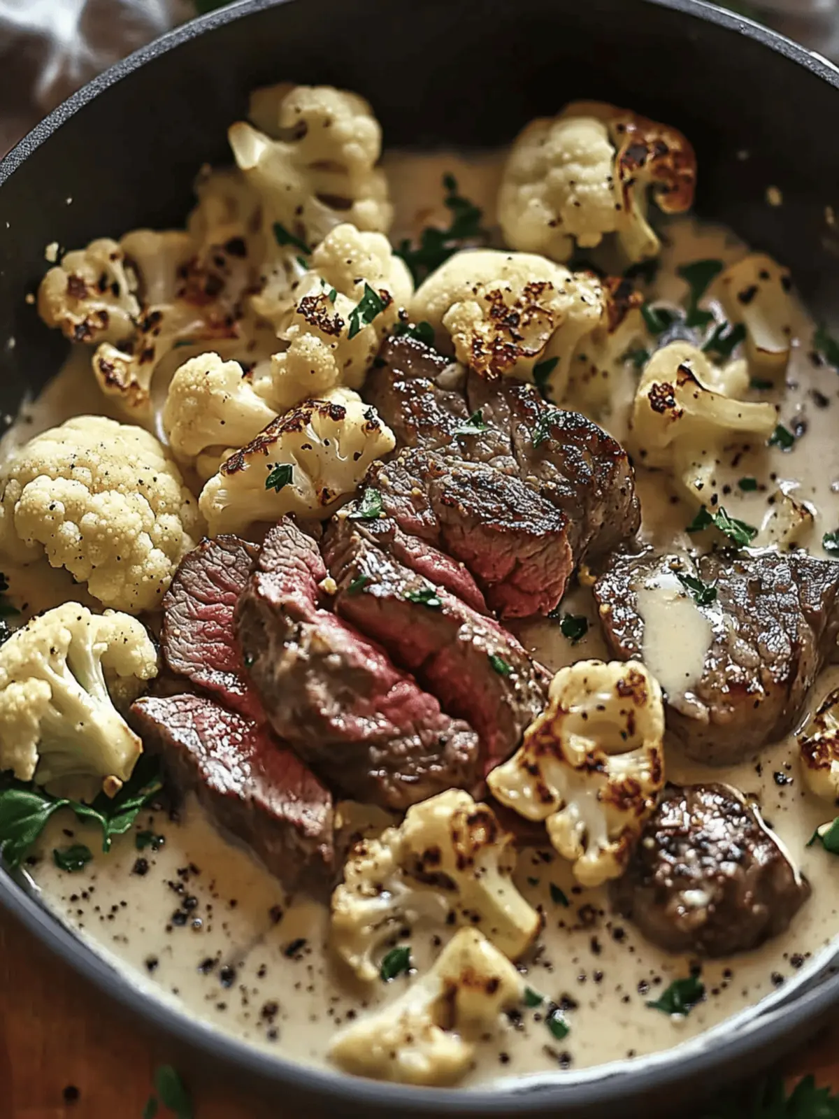 Savory Steak and Cauliflower in Cream Sauce for Quick Comfort 4 Savory Steak and Cauliflower in Cream Sauce