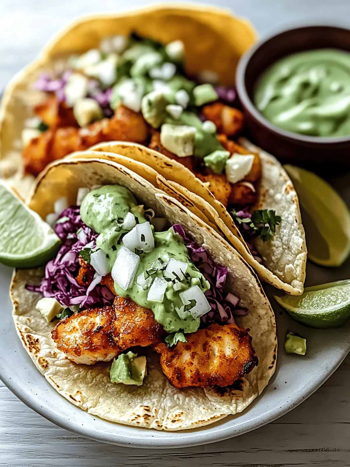 Irresistible Baja Fish Tacos with Avocado Crema Recipe 3 Baja Fish Tacos with Avocado Crema
