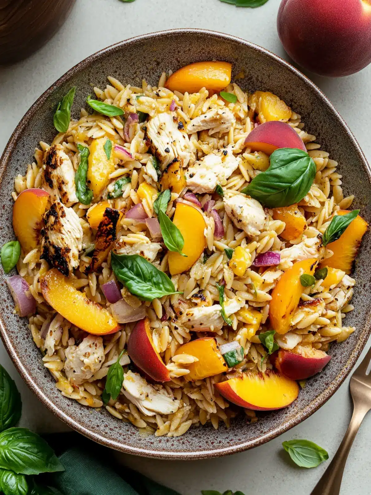 Peach & Basil Chicken Orzo Salad: A Vibrant Summer Winner 2 Peach & Basil Chicken Orzo Salad