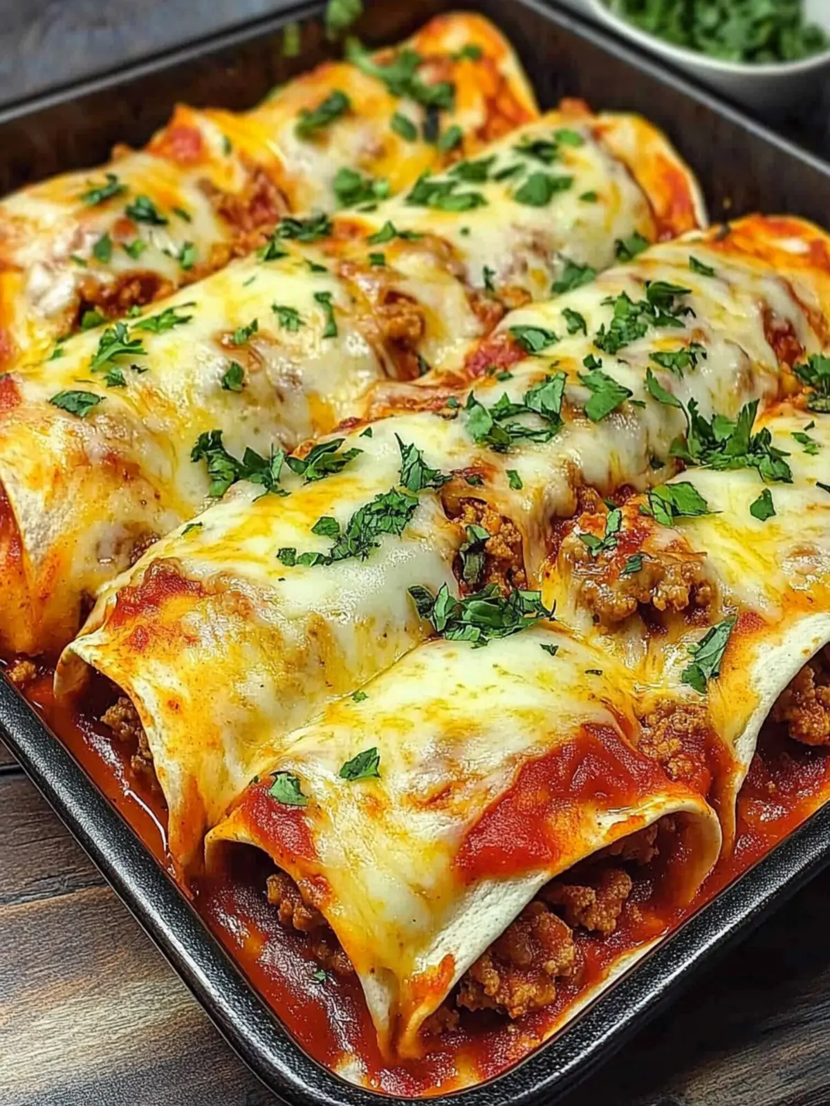 Melt-in-Your-Mouth Pizza Enchiladas with Ground Beef Magic 2 Pizza Enchiladas Ground Beef