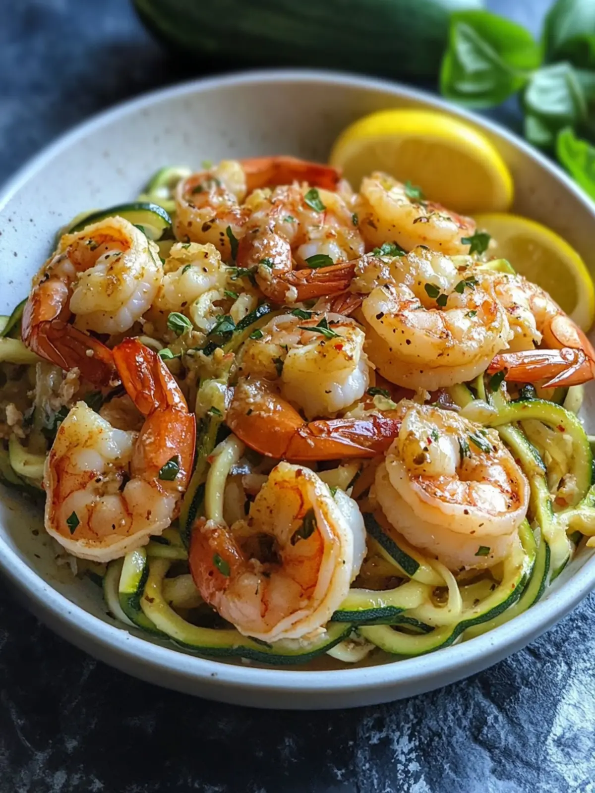 Fresh Garlic Butter Shrimp Scampi with Zucchini Noodles Bliss 2 Fresh Garlic Butter Shrimp Scampi with Zucchini Noodles