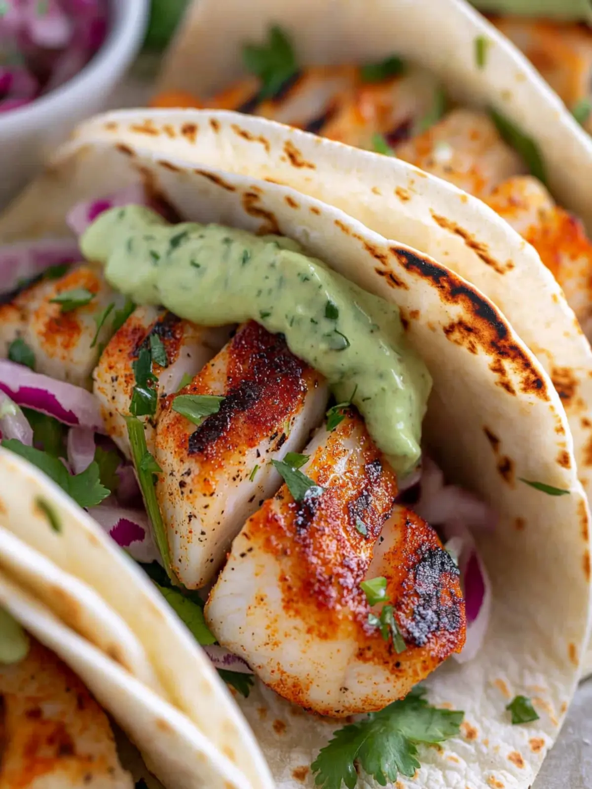 Flavor-Packed Grilled Fish Tacos with Cilantro-Lime Mayo 3 Grilled Fish Tacos