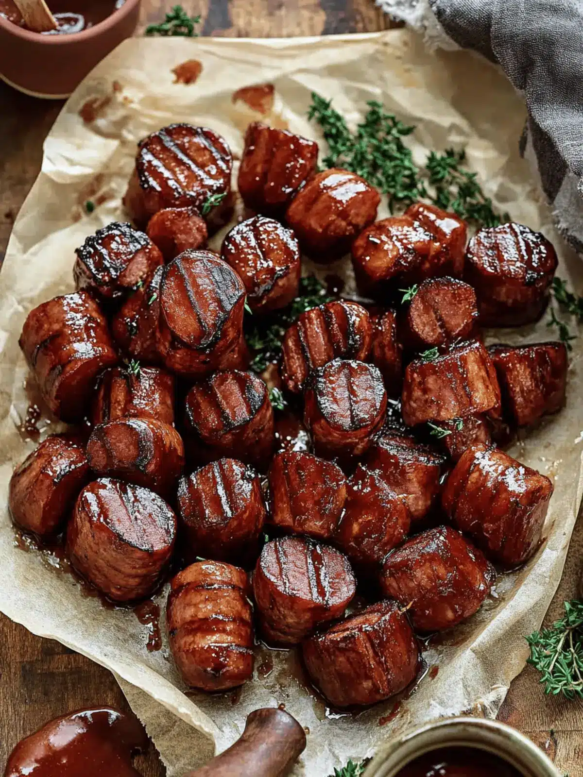 Irresistible Maple BBQ Hasselback Kielbasa Bites Recipe 2 Maple BBQ Hasselback Kielbasa Bites