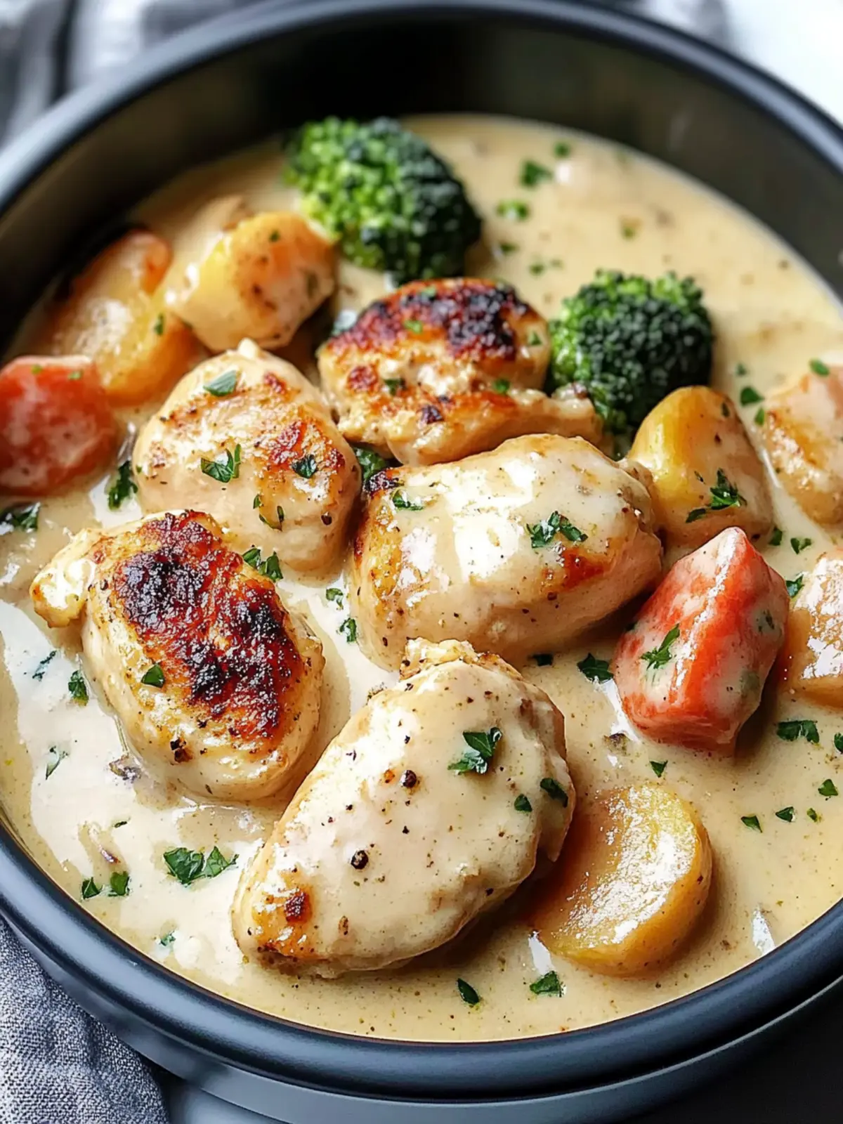 Delicious Slow Cooker Creamy Garlic Chicken And Veggies Made Easy 3 Slow Cooker Creamy Garlic Chicken And Veggies