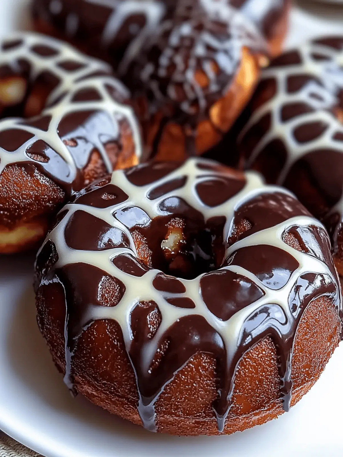 Spider Web Chocolate-Glazed Donuts: Quick Halloween Delight 3 Spider Web Chocolate-Glazed Donuts