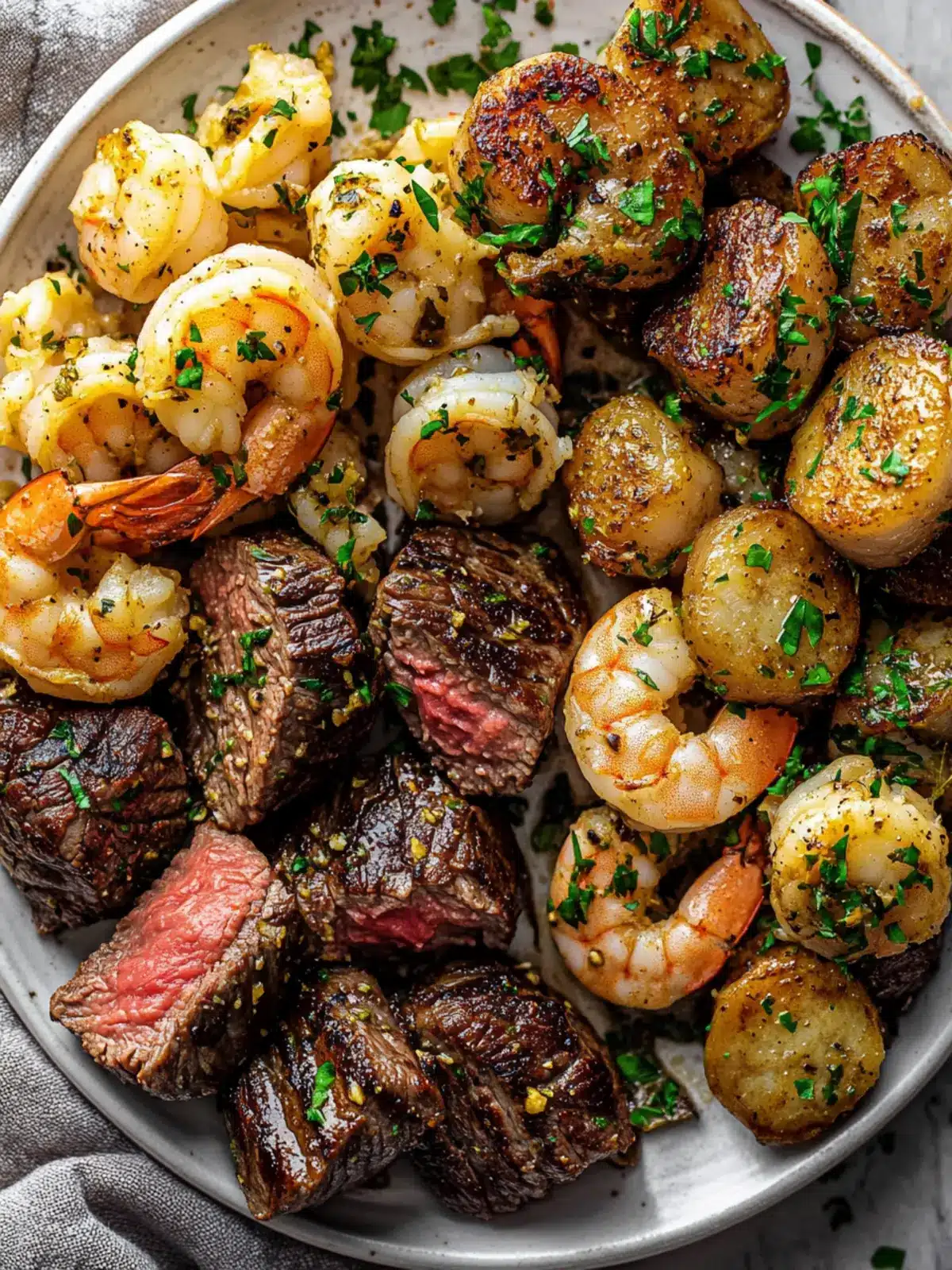 Garlic Butter Steak Bites & Shrimp: Quick Gourmet Delight 2 Garlic Butter Steak Bites & Shrimp